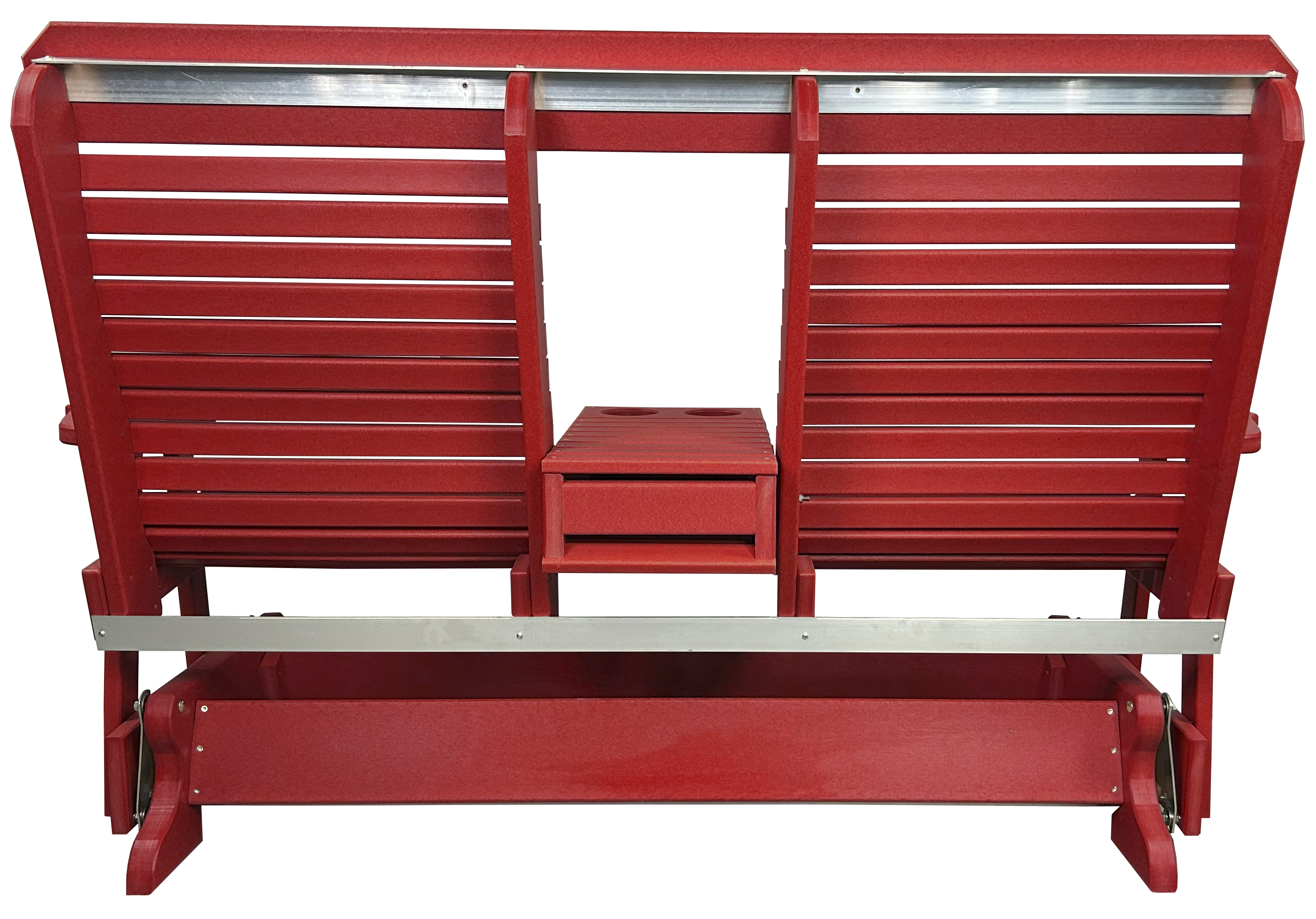 5’ft Rolled Back Loveseat Glider With Fold Down Console