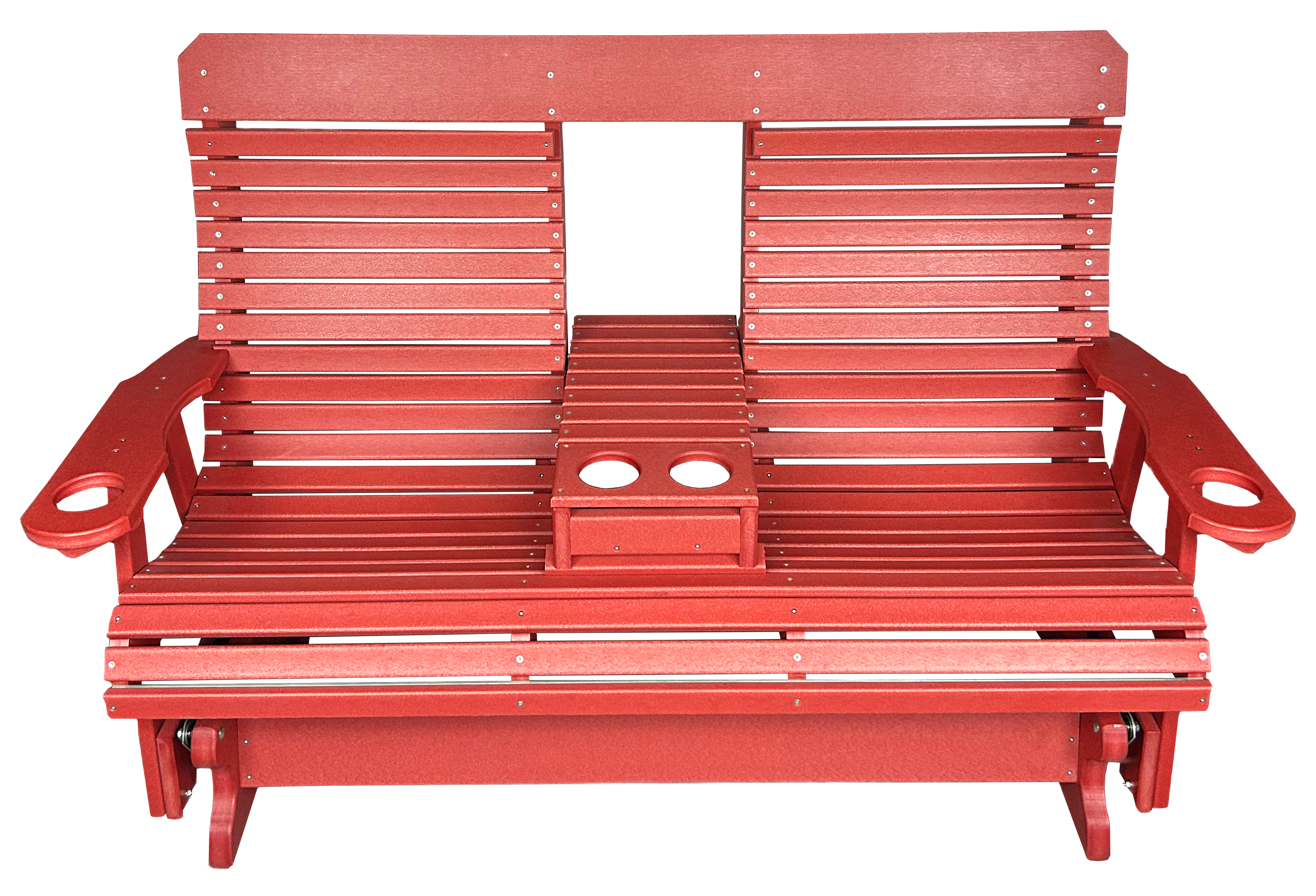 5’ft Rolled Back Loveseat Glider With Fold Down Console