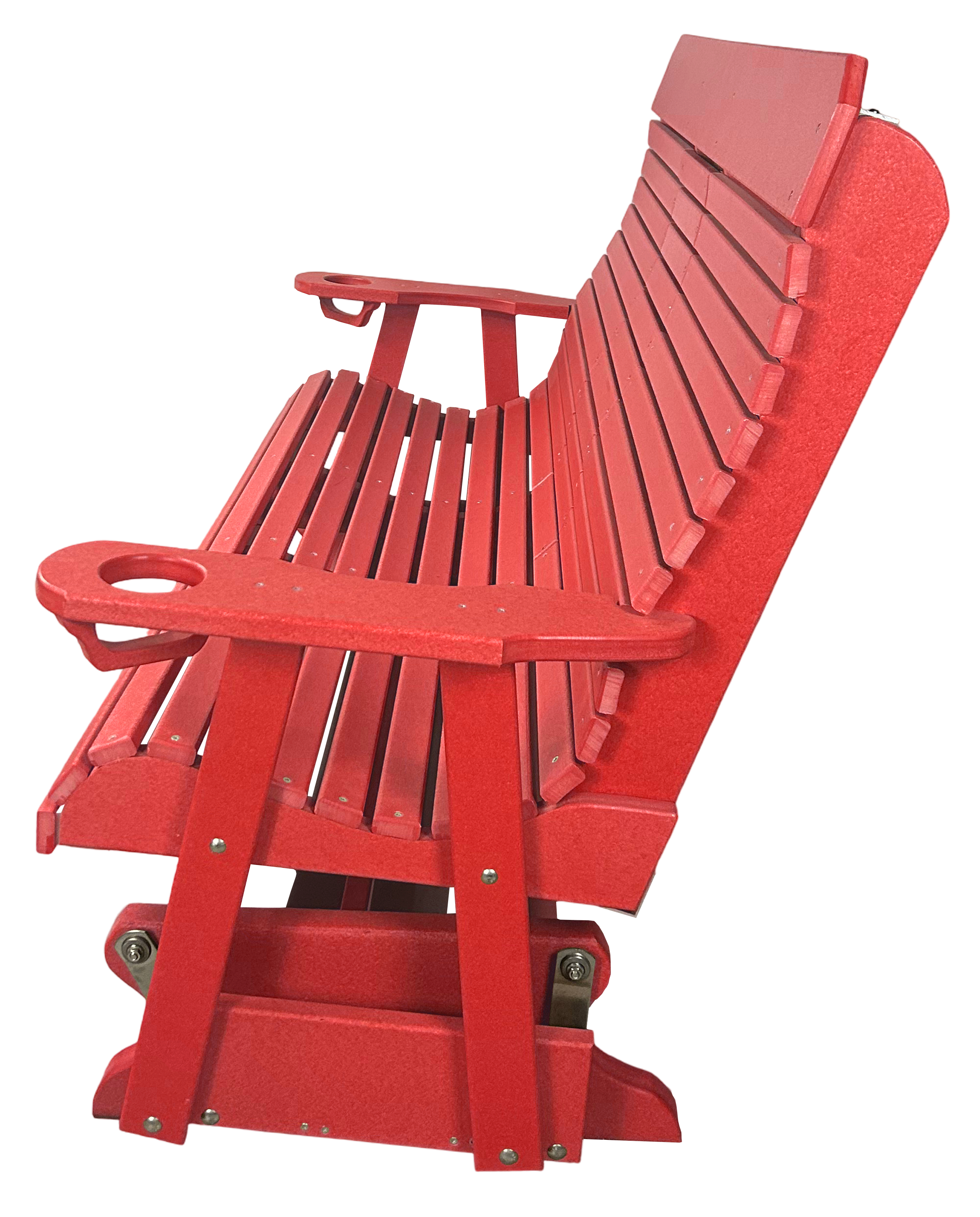 5’ft Rolled Back Loveseat Glider With Fold Down Console