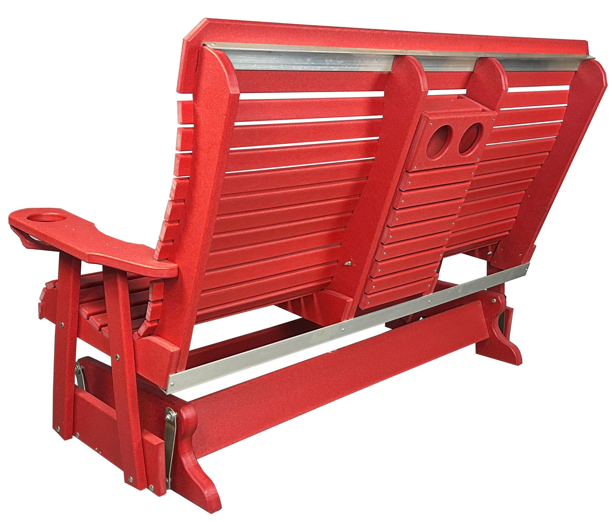 5’ft Rolled Back Loveseat Glider With Fold Down Console