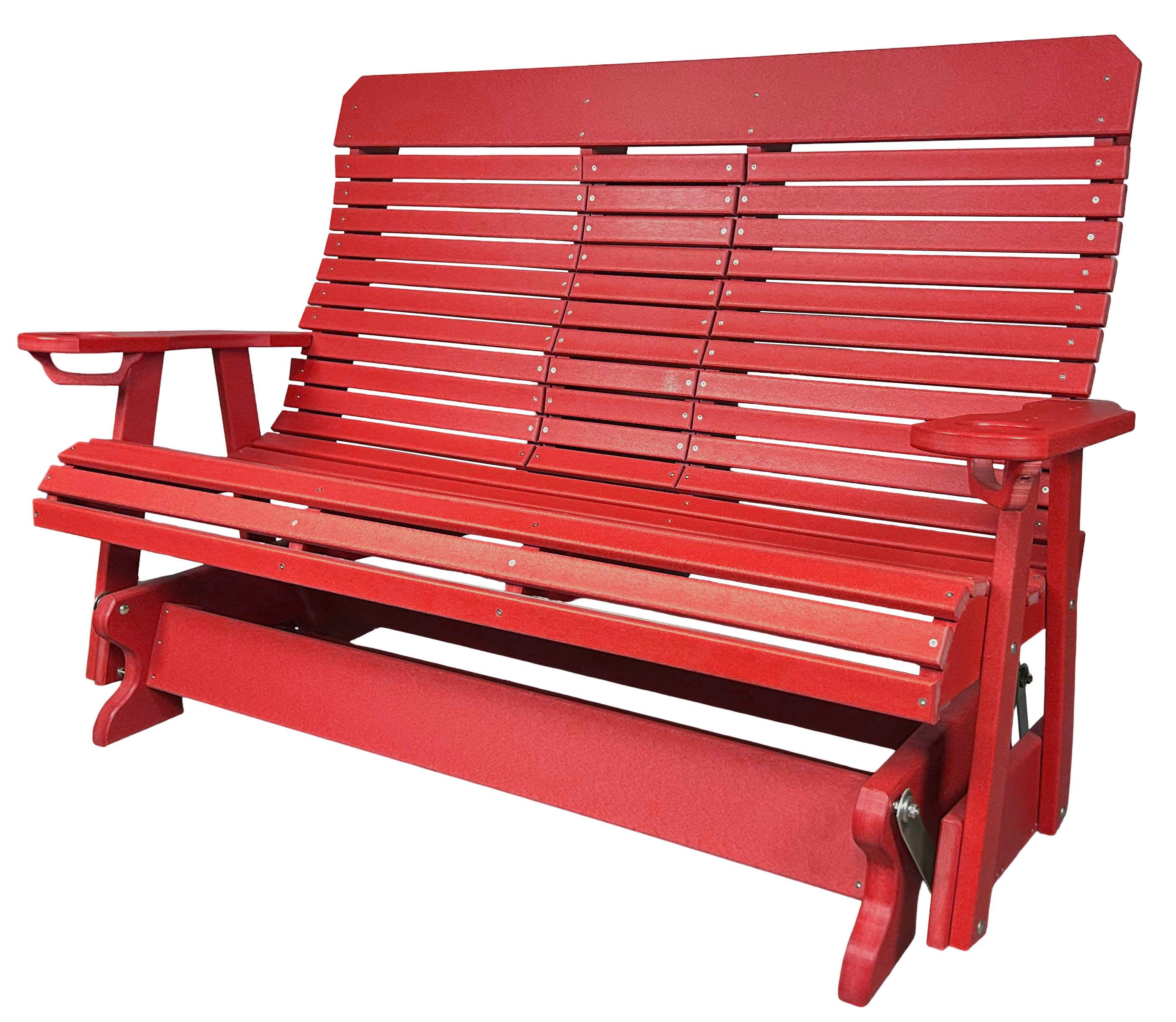 5’ft Rolled Back Loveseat Glider With Fold Down Console