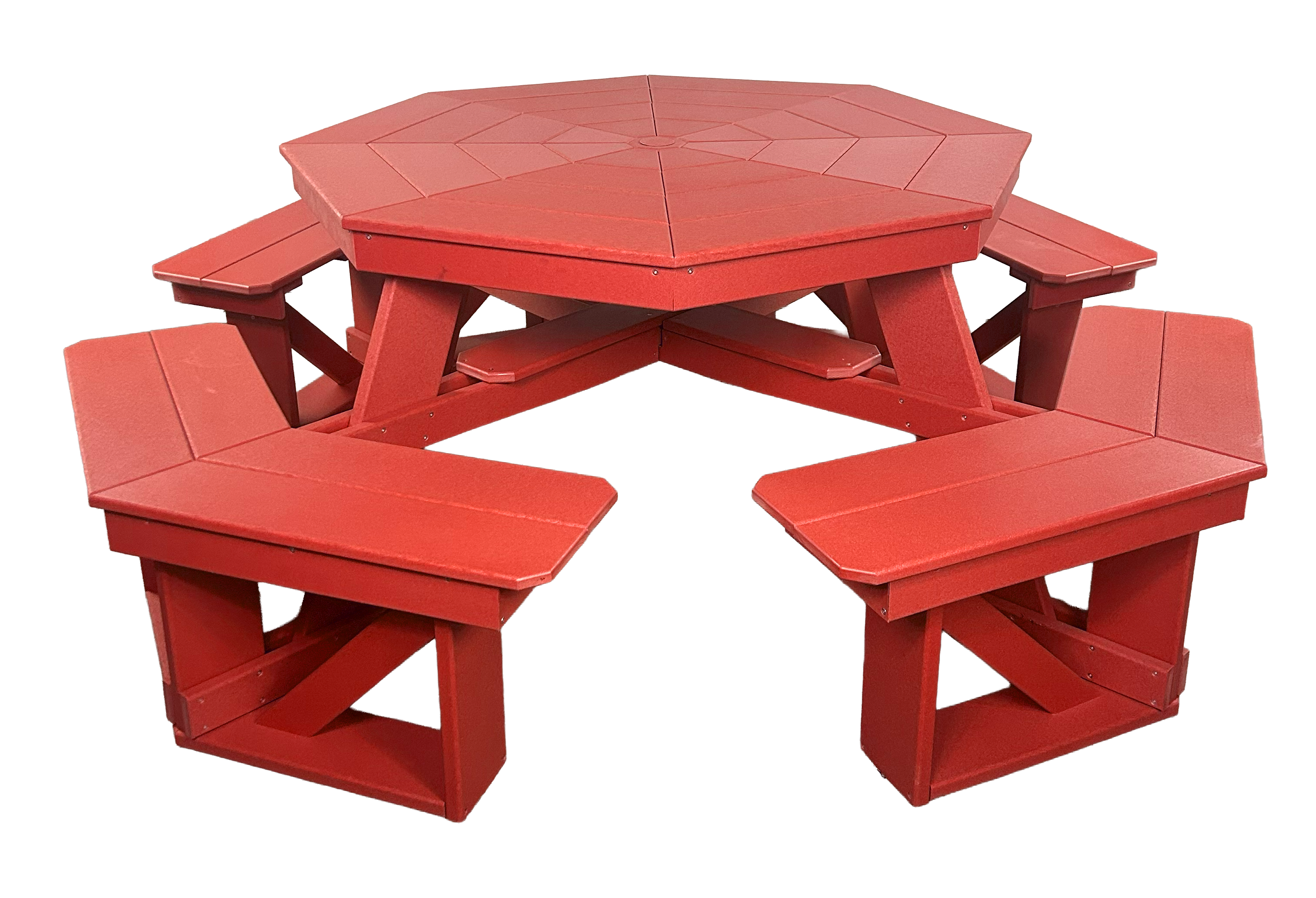 8-Person Hillside Octagon Table With Umbrella Hole & Plug