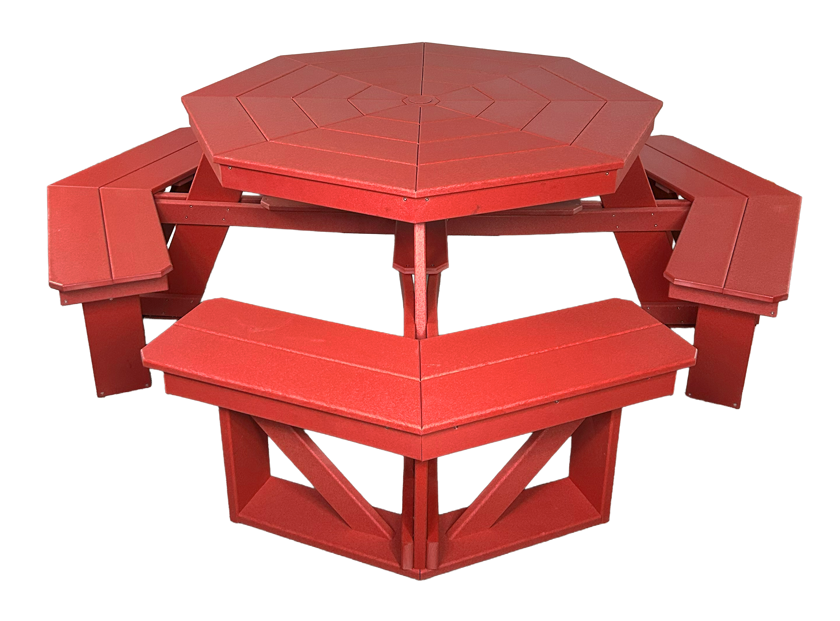 8-Person Hillside Octagon Table With Umbrella Hole & Plug
