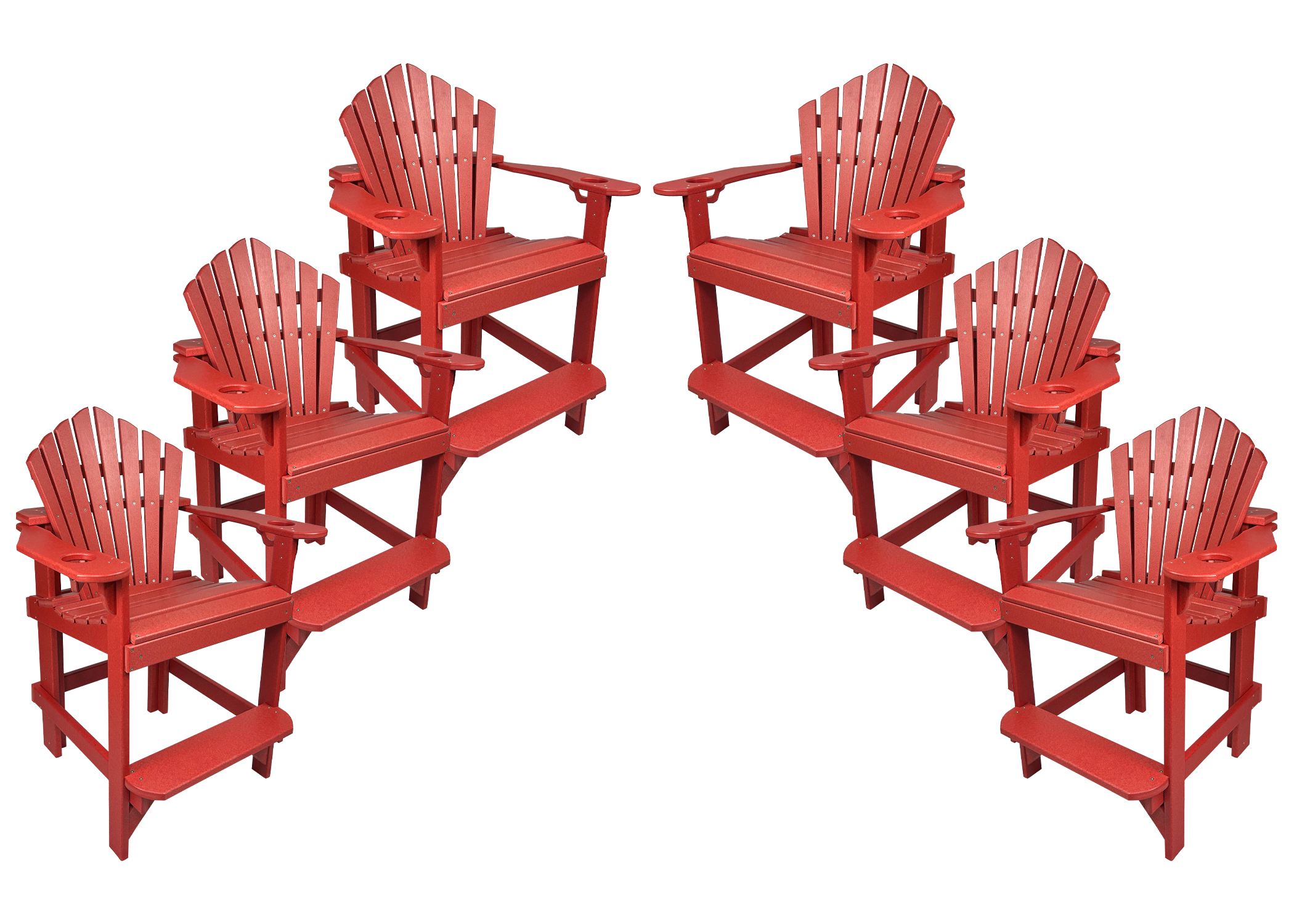 Set of 6 - Bridgewater Counter Chairs With Built In Cupholders
