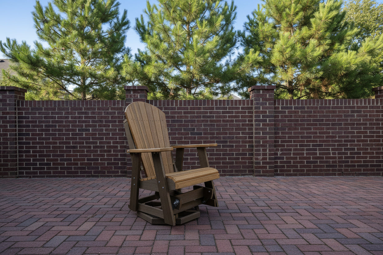 3-Piece Adirondack Swivel Gliders With Two Tier End Table