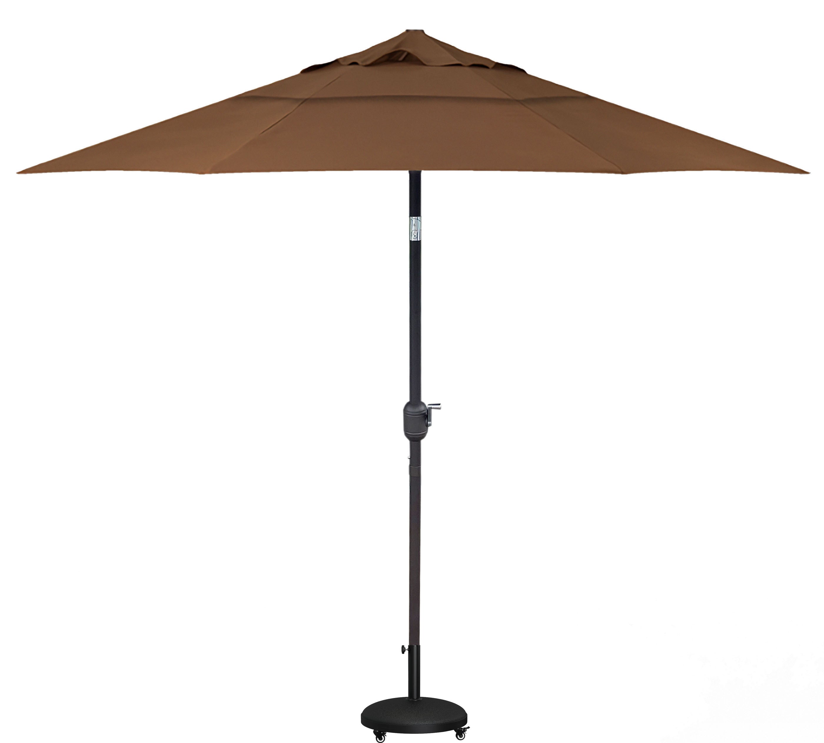 DURAWEATHER POLY® 9'ft Patio Umbrella Push Button Tilt Double Wind Vents Includes Base in Sunbrella Fabrics