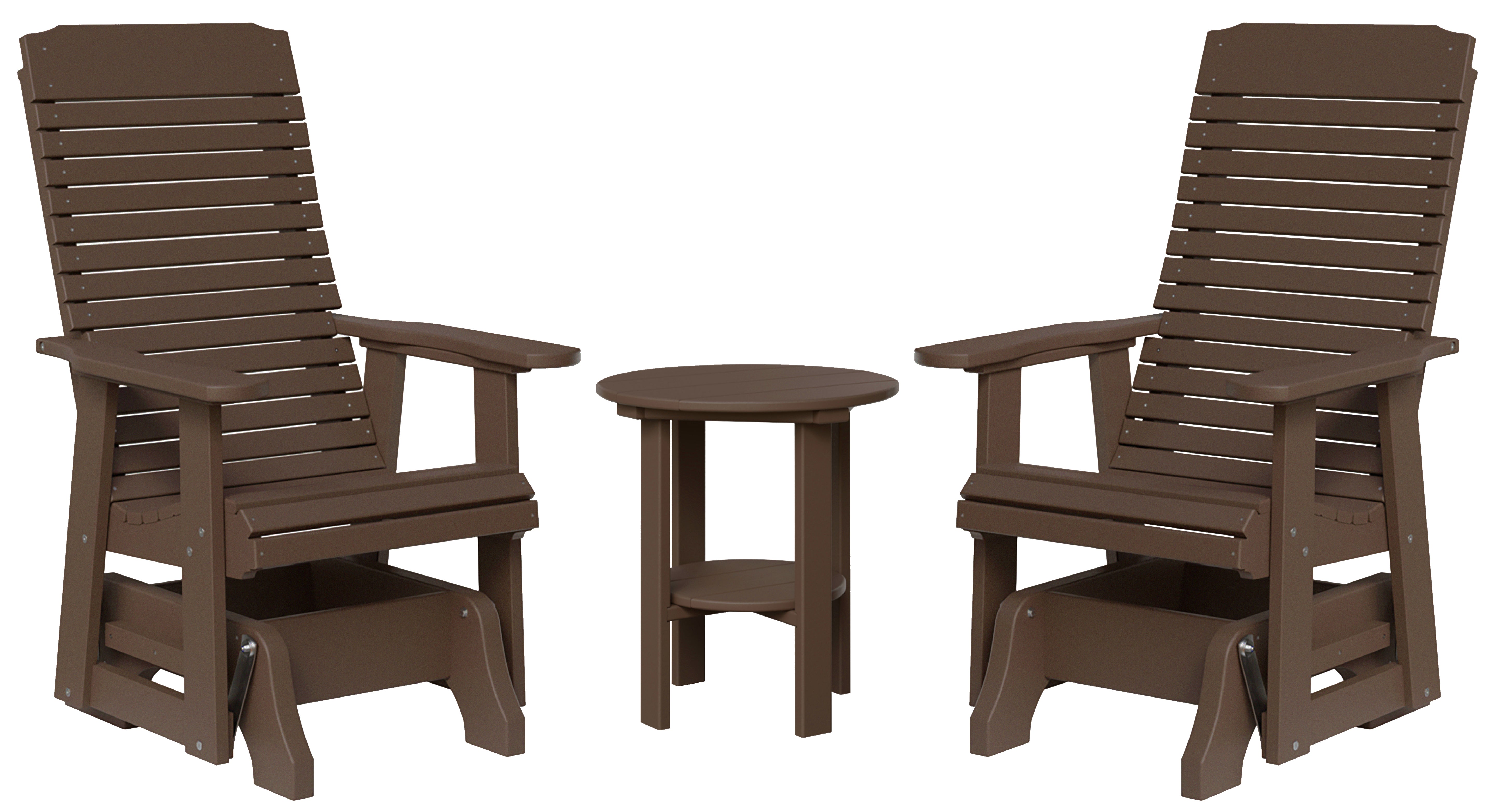 Traditional Single Gliders and Two Tier End Table - New