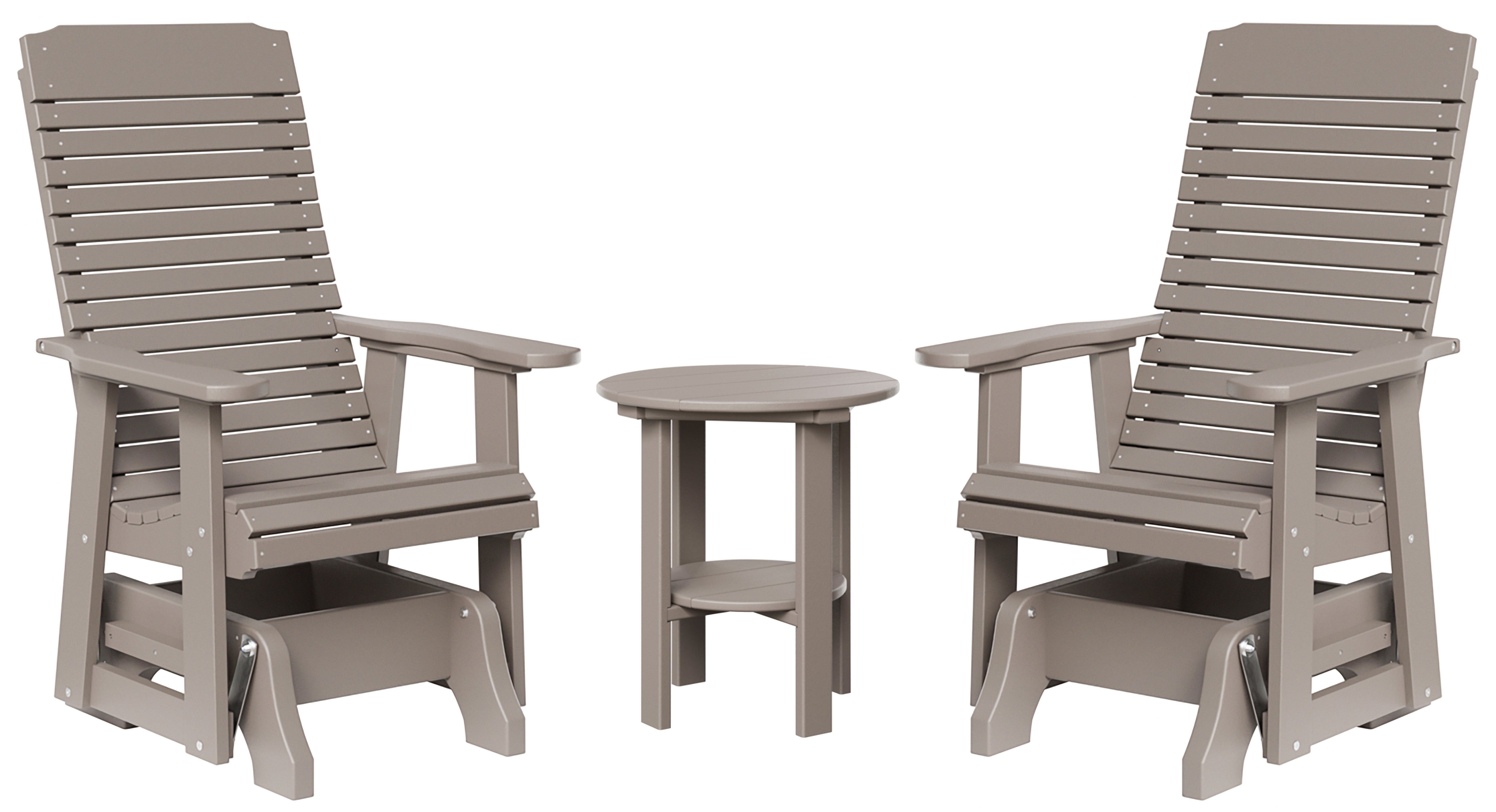Traditional Single Gliders and Two Tier End Table - New