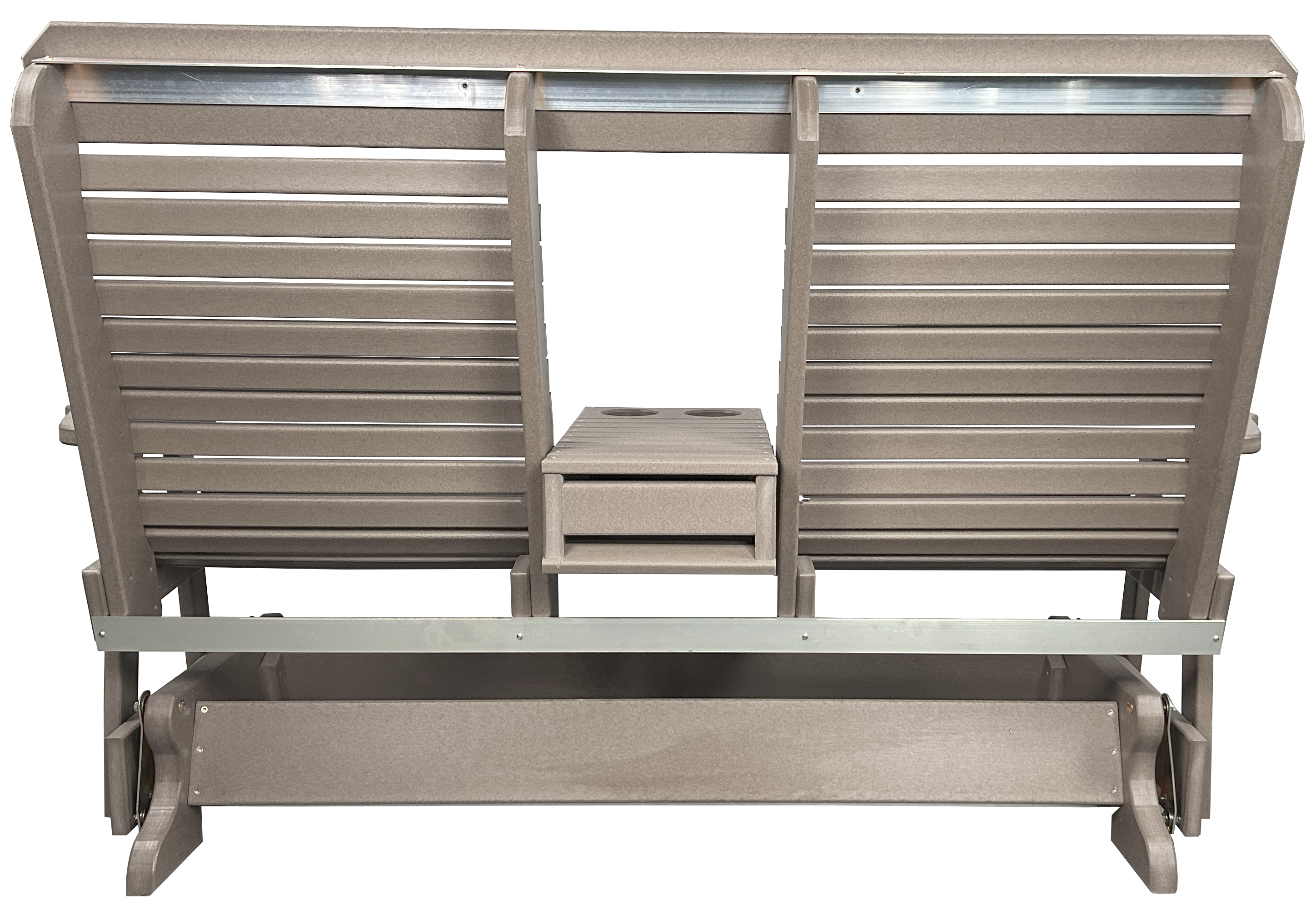 5’ft Rolled Back Loveseat Glider With Fold Down Console