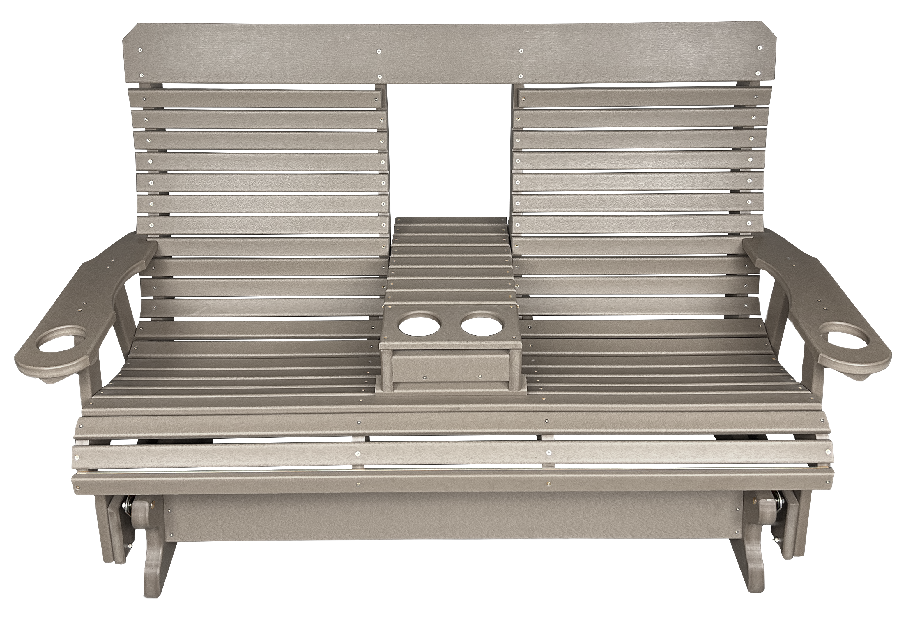 5’ft Rolled Back Loveseat Glider With Fold Down Console