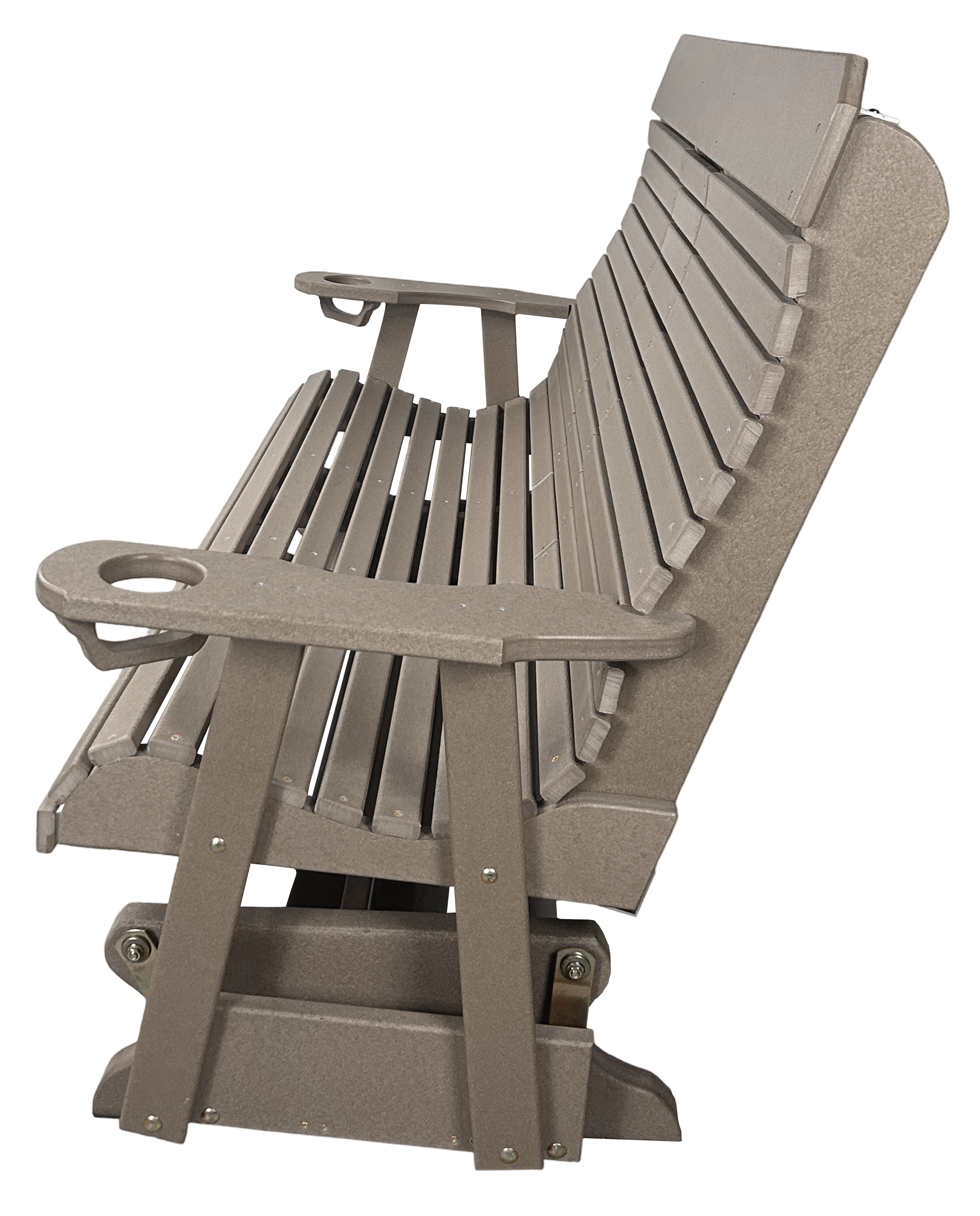 5’ft Rolled Back Loveseat Glider With Fold Down Console