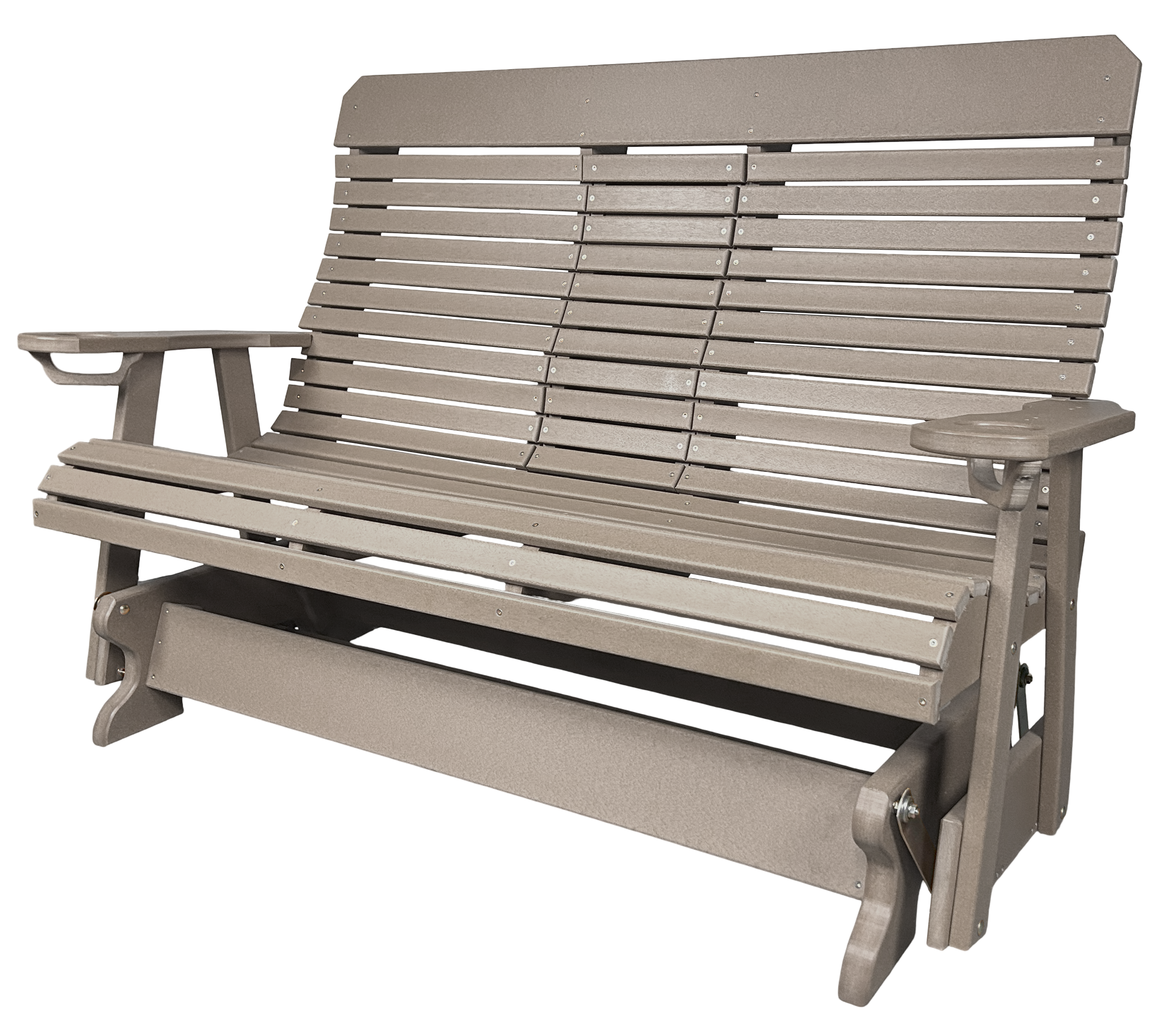 5’ft Rolled Back Loveseat Glider With Fold Down Console