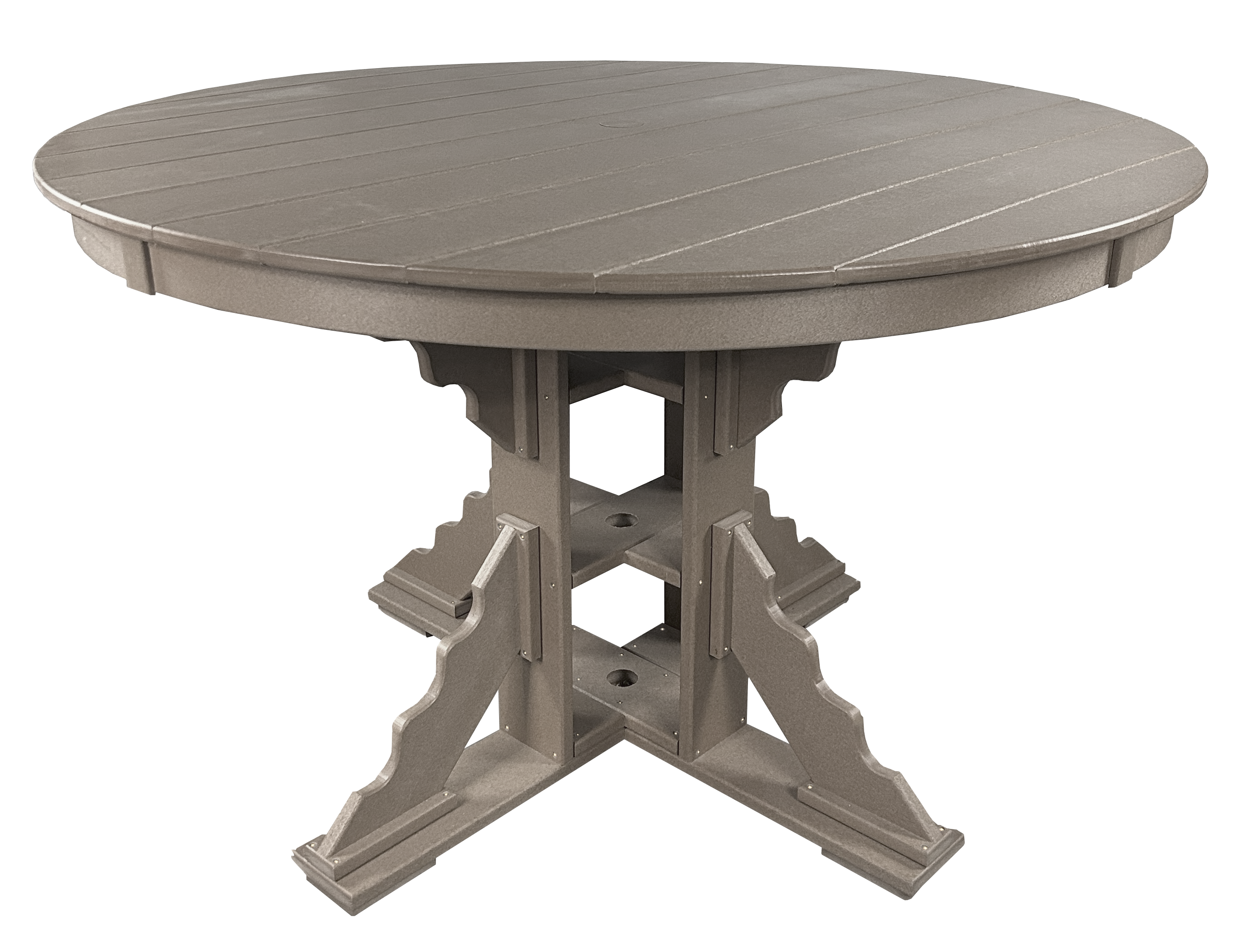 7-Piece 60”rd. Bridgewater Dining Set With Built In Cupholders