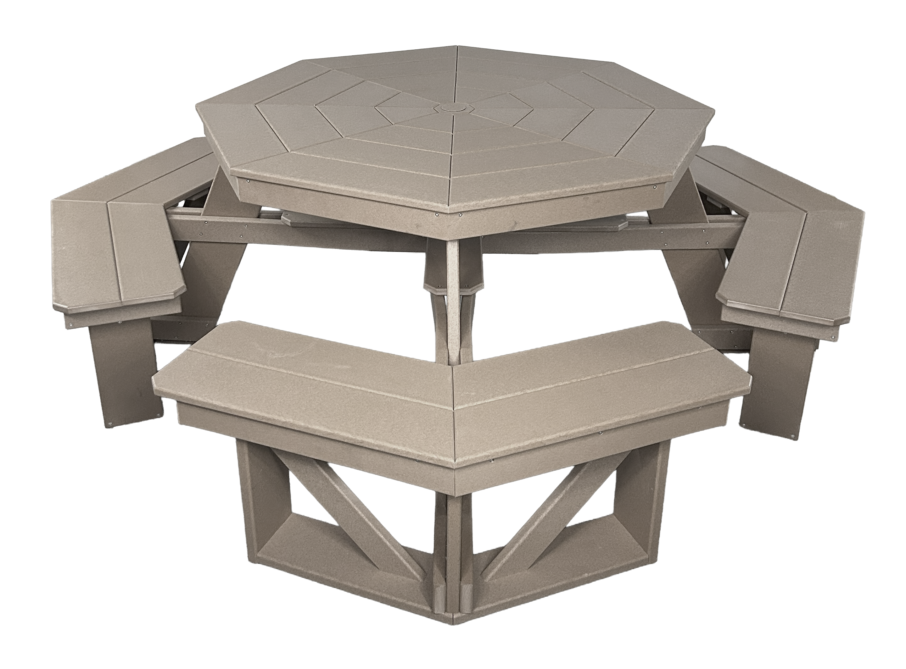 8-Person Hillside Octagon Table With Umbrella Hole & Plug
