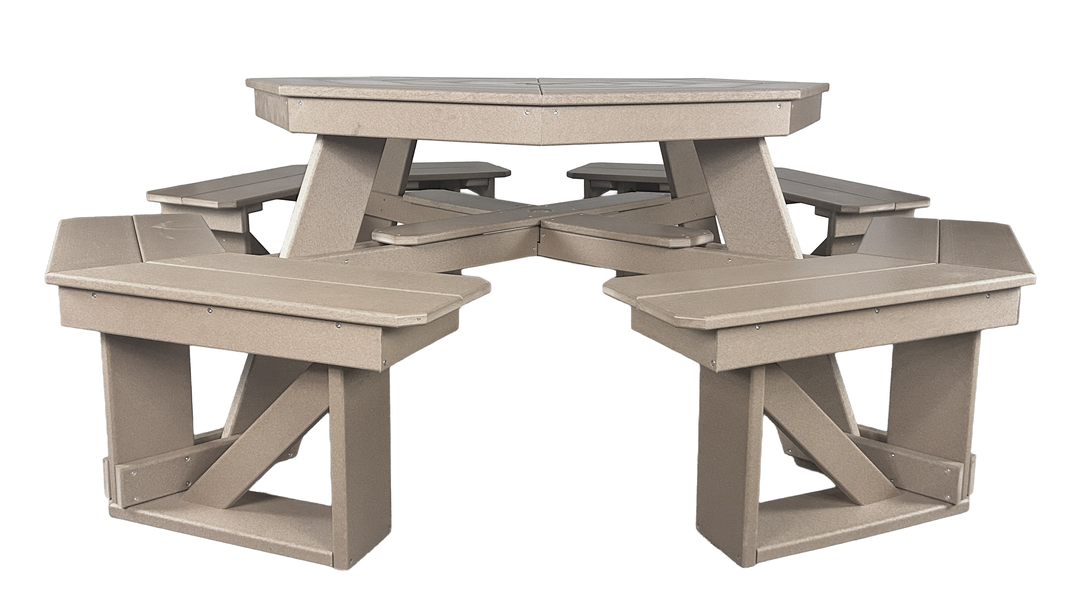 8-Person Hillside Octagon Table With Umbrella Hole & Plug