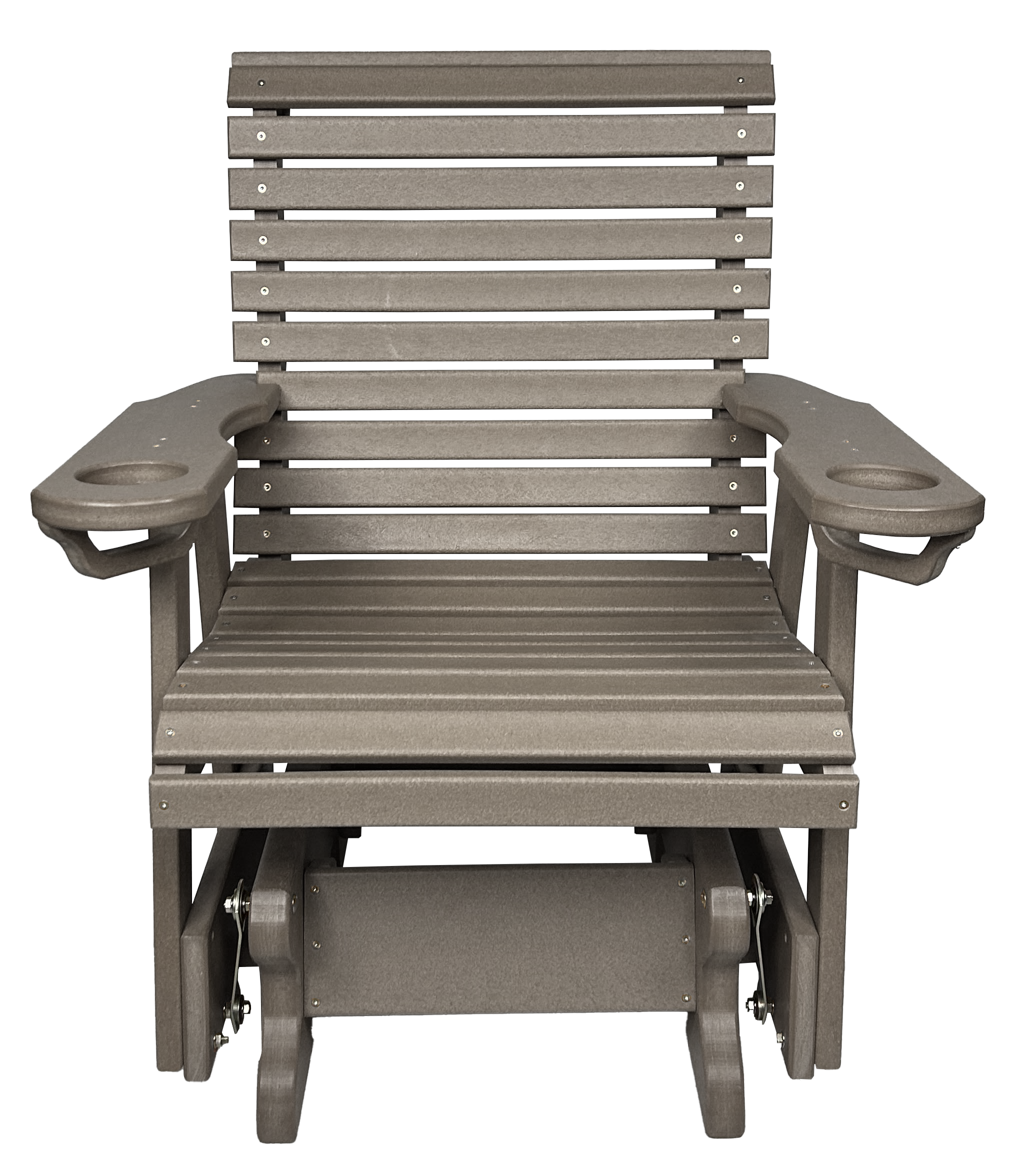 Set of 4 - Rolled Back Single Gliders With Built In Cup Holders