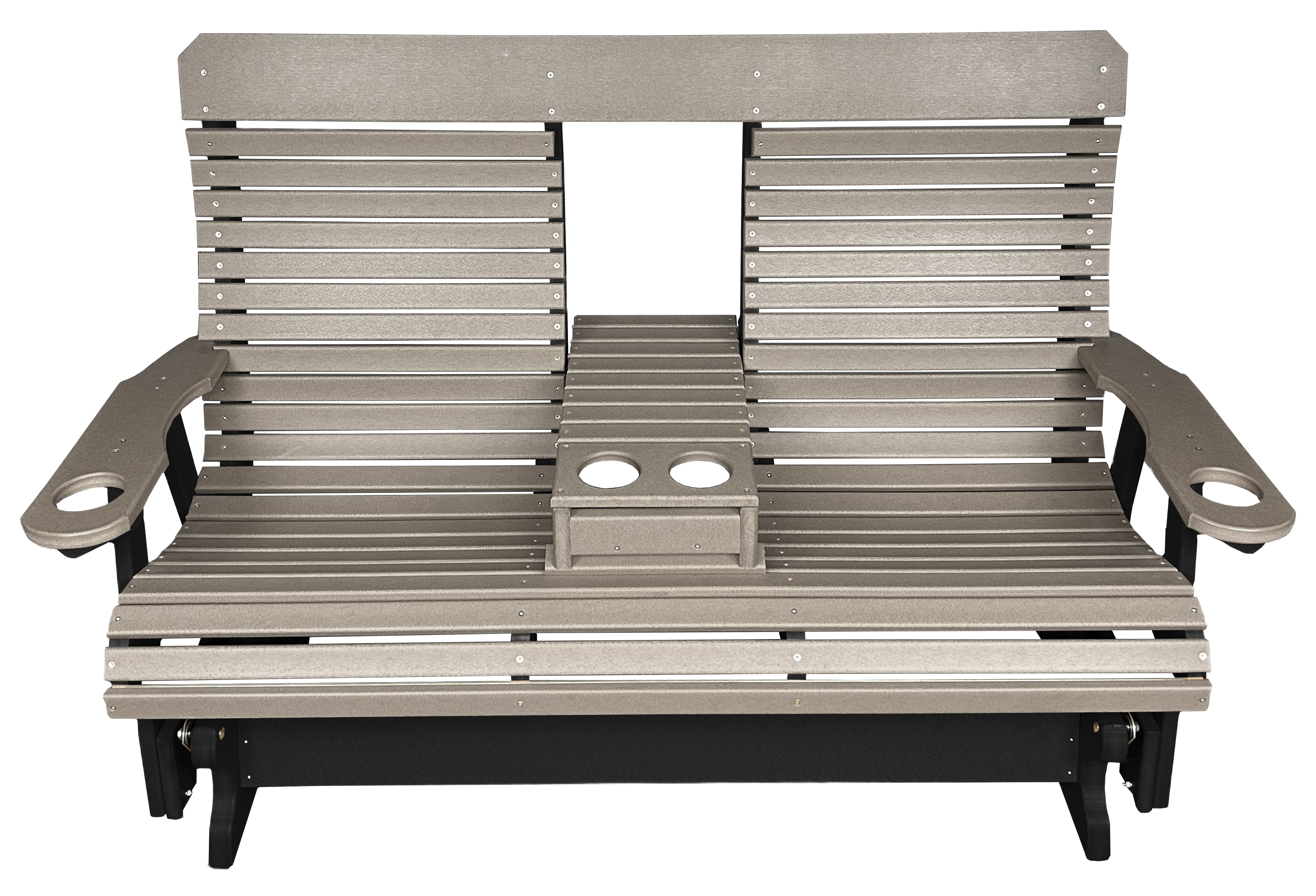 5’ft Rolled Back Loveseat Glider With Fold Down Console