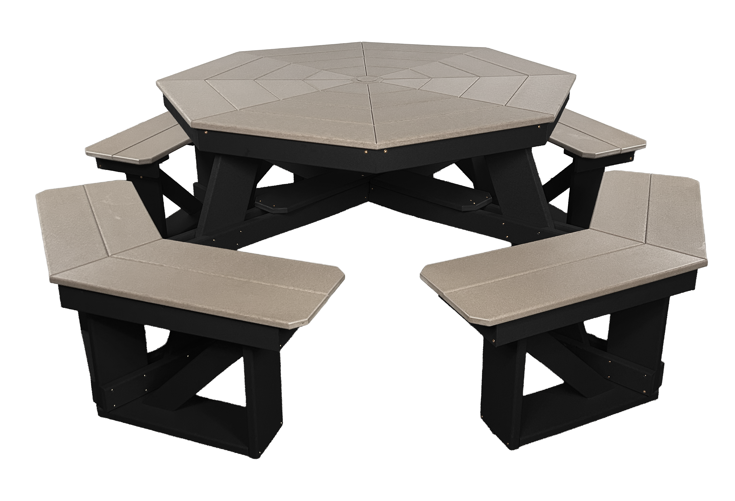 8-Person Hillside Octagon Table With Umbrella Hole & Plug