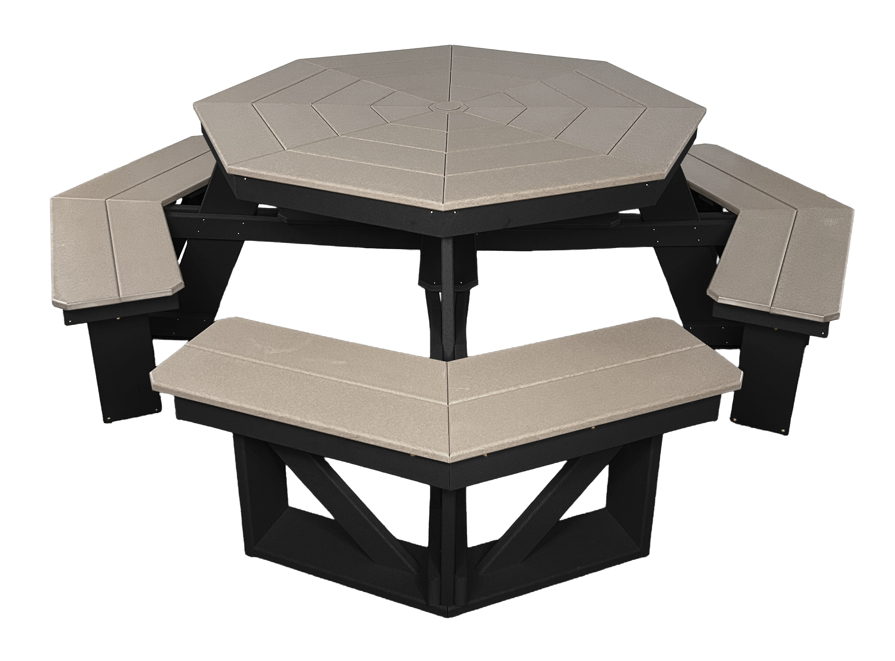 8-Person Hillside Octagon Table With Umbrella Hole & Plug