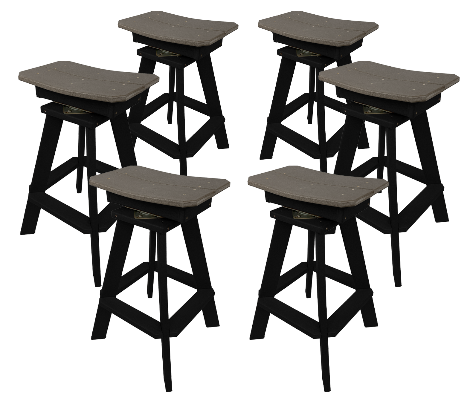 Set of 6 - Swivel Saddle Bar Stools