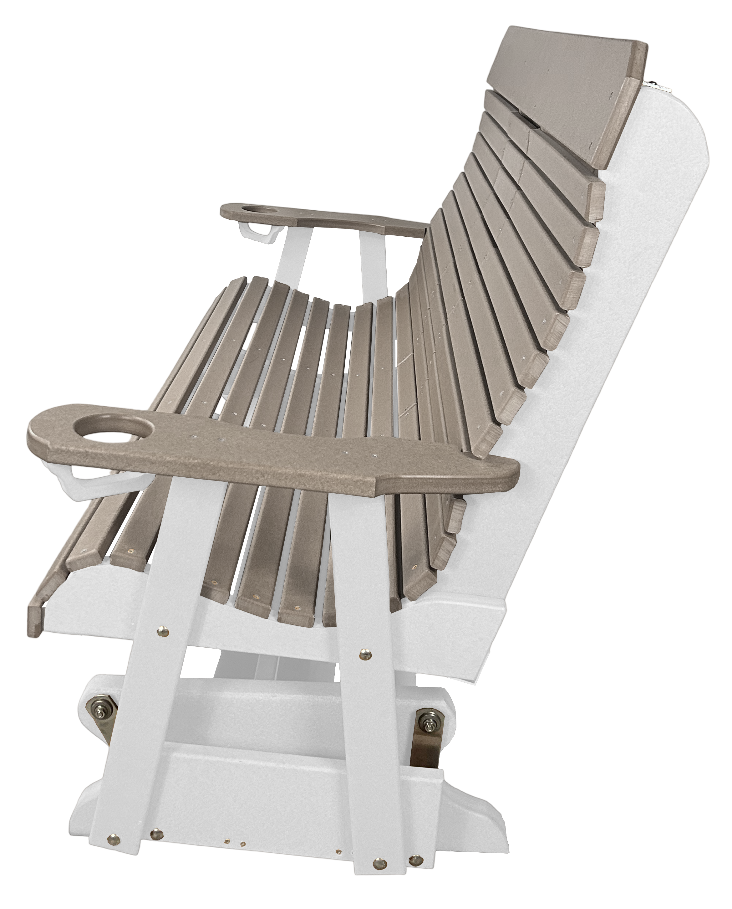 5’ft Rolled Back Loveseat Glider With Fold Down Console