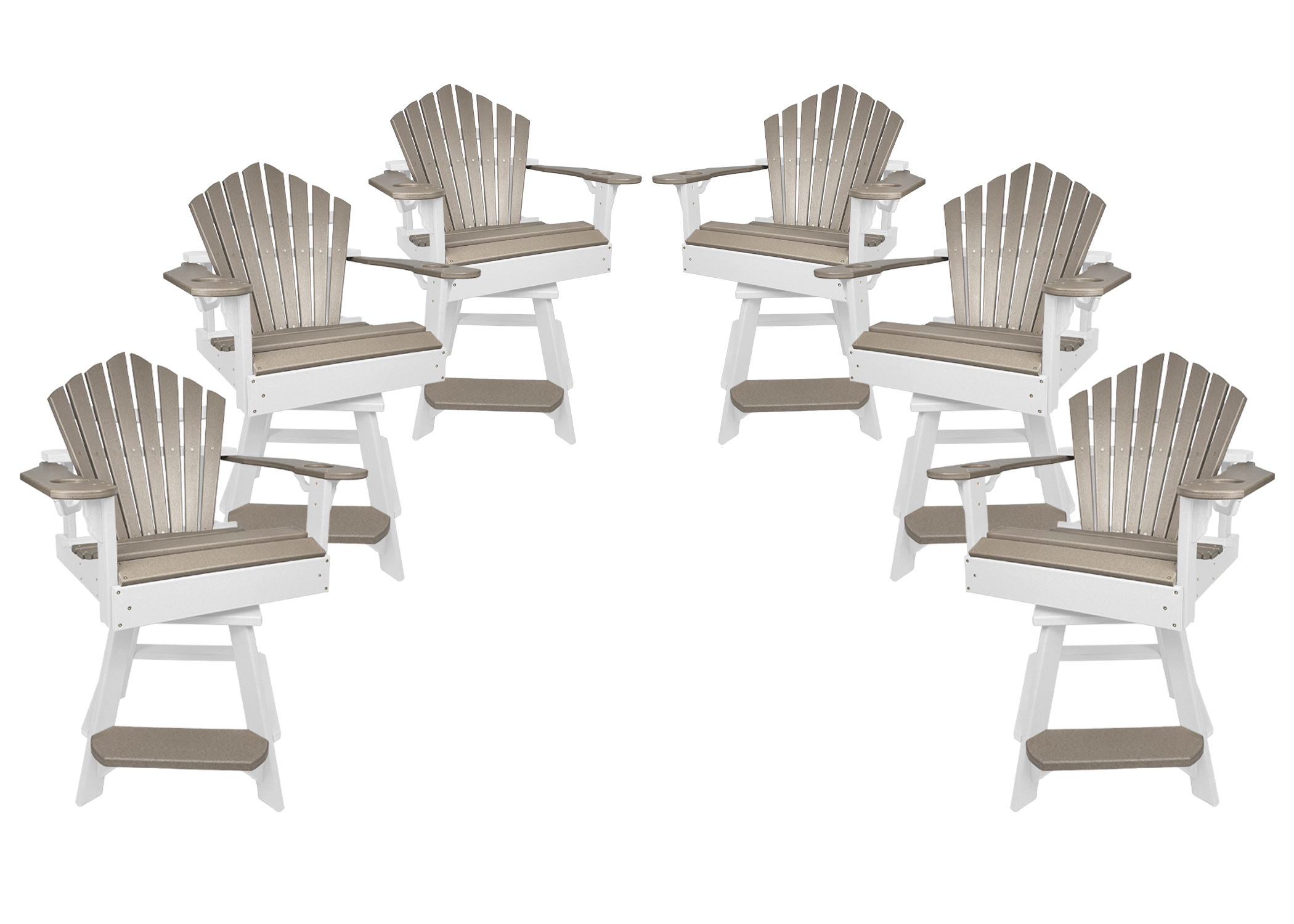 Set of 6 - Bridgewater Swivel Counter Chairs