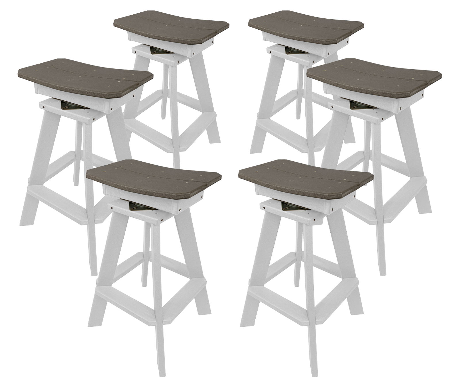 Set of 6 - Swivel Saddle Bar Stools