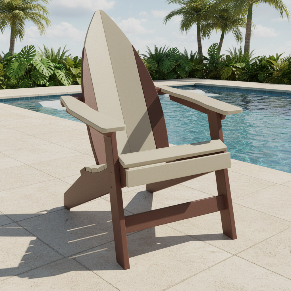 DuraWeather Poly SURFBOARD ADIRONDACK-NOSE CHAIR