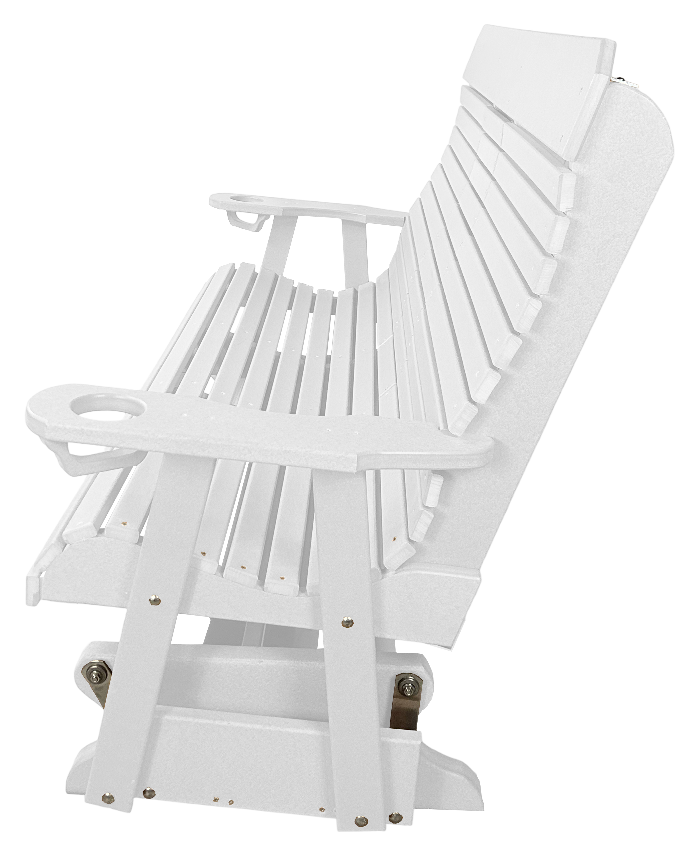5’ft Rolled Back Loveseat Glider With Fold Down Console