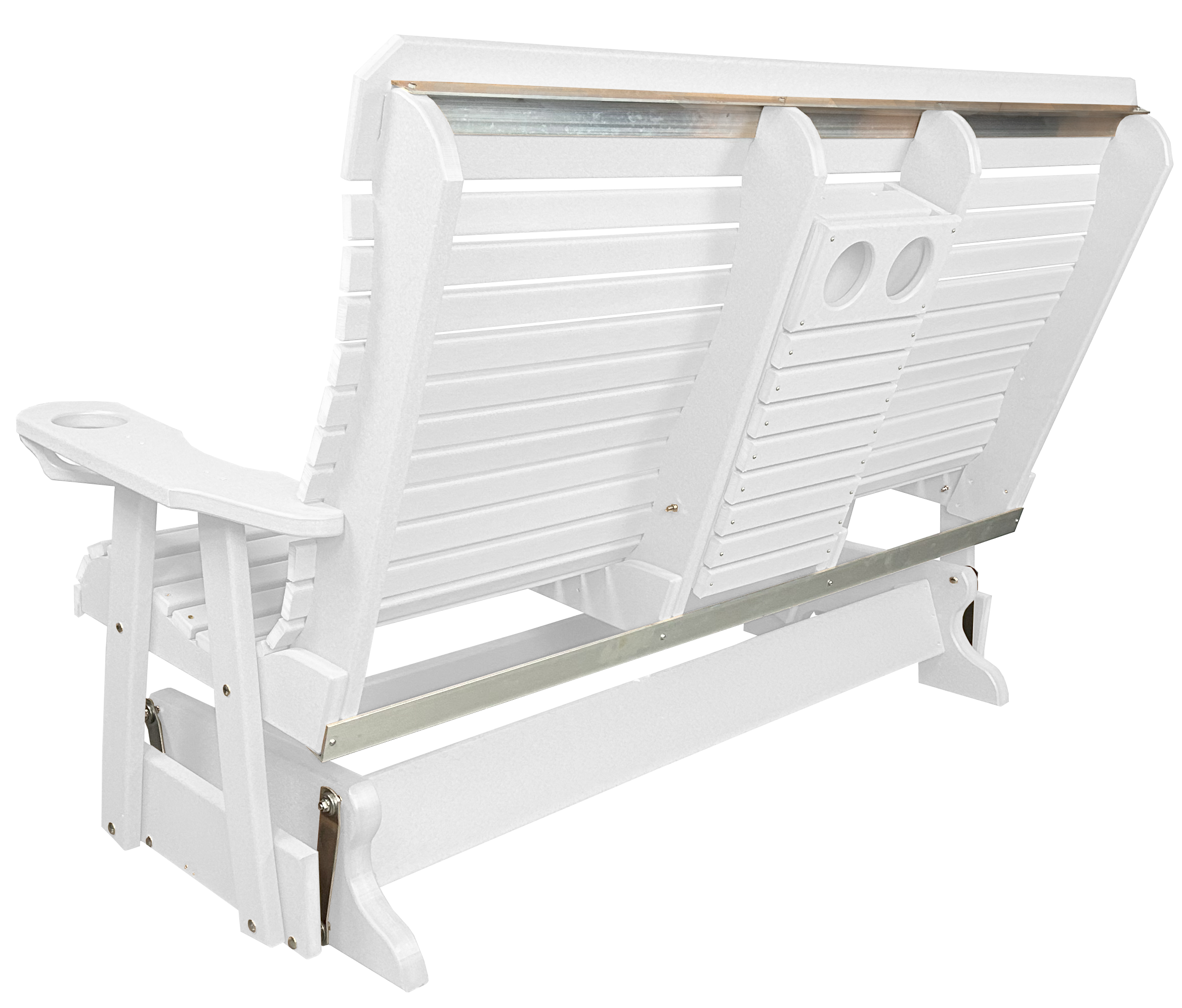 5’ft Rolled Back Loveseat Glider With Fold Down Console