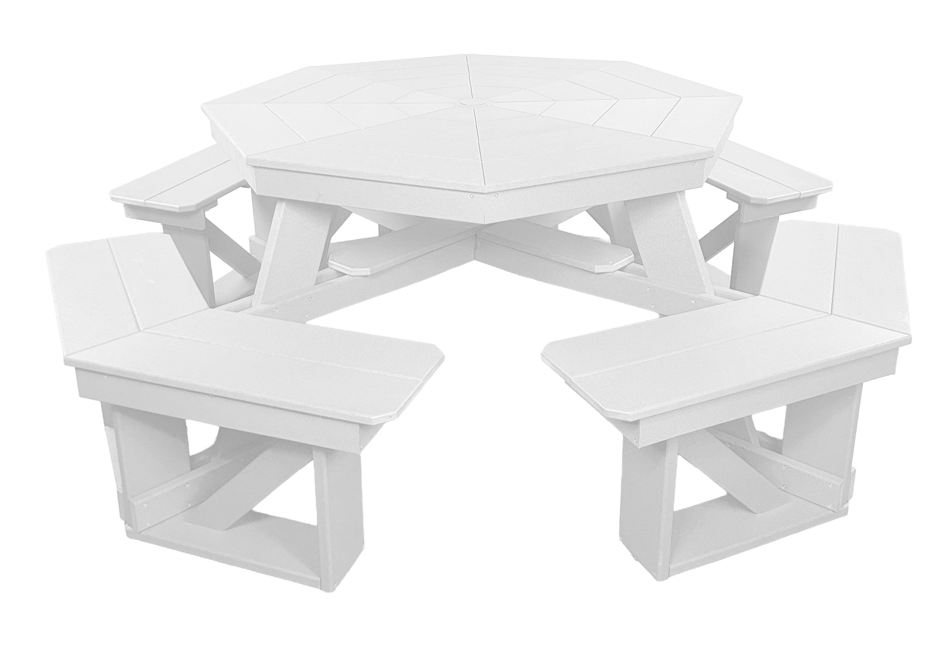 8-Person Hillside Octagon Table With Umbrella Hole & Plug