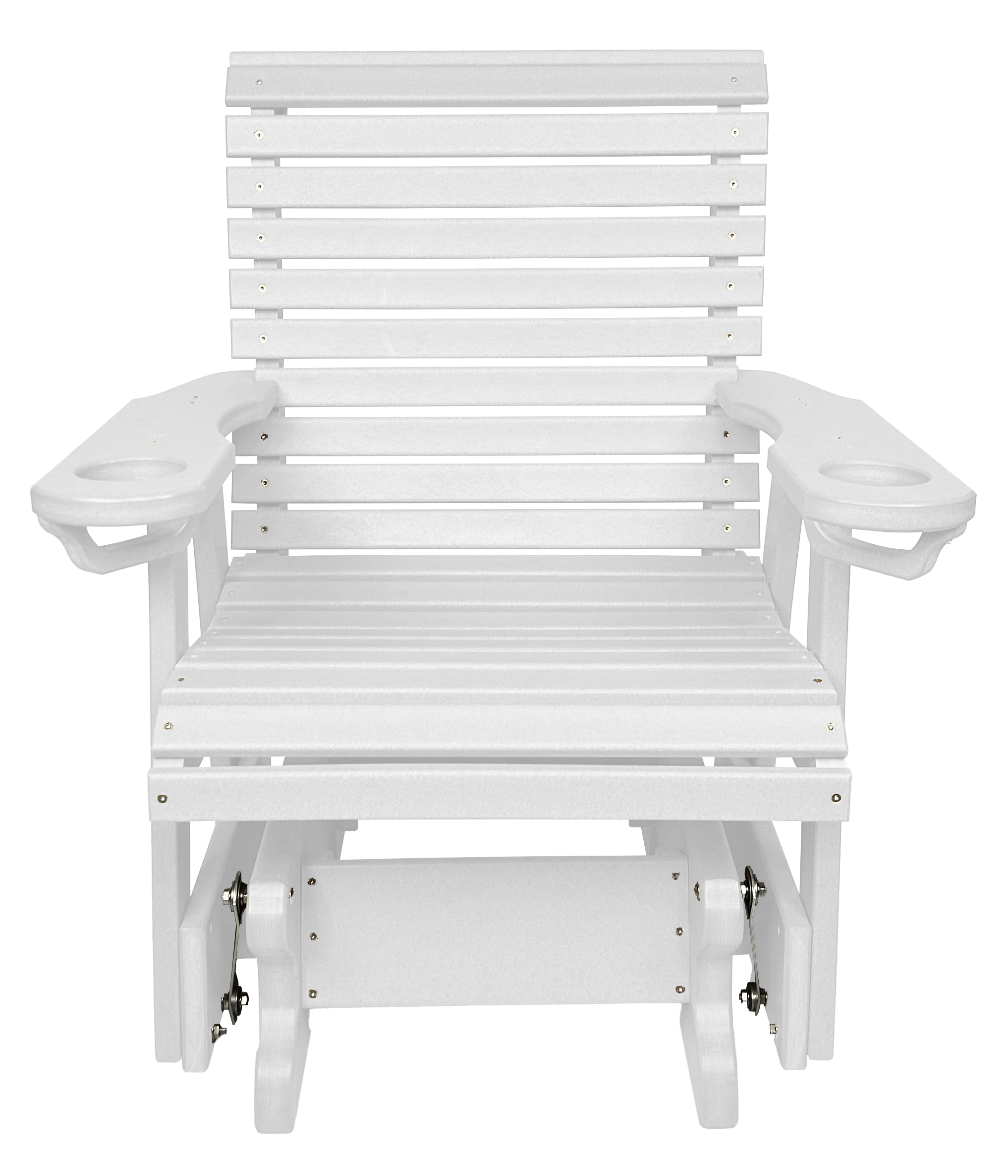 Set of 4 - Rolled Back Single Gliders With Built In Cup Holders
