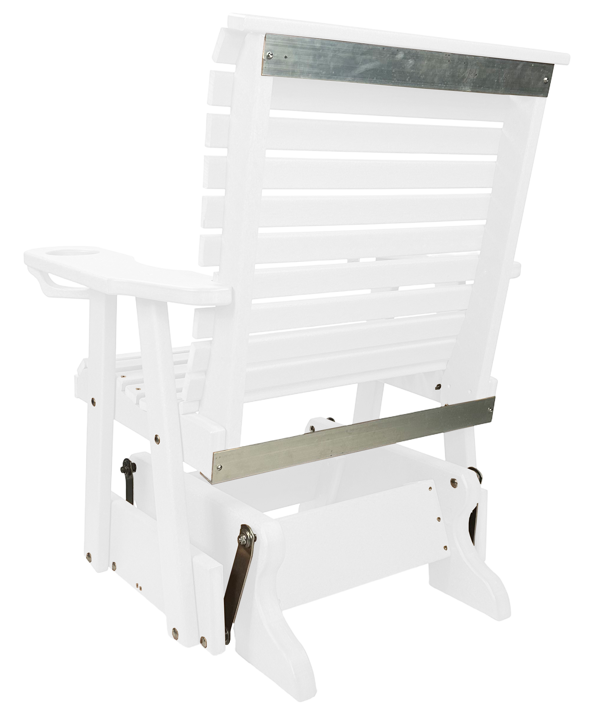 Set of 4 - Rolled Back Single Gliders With Built In Cup Holders