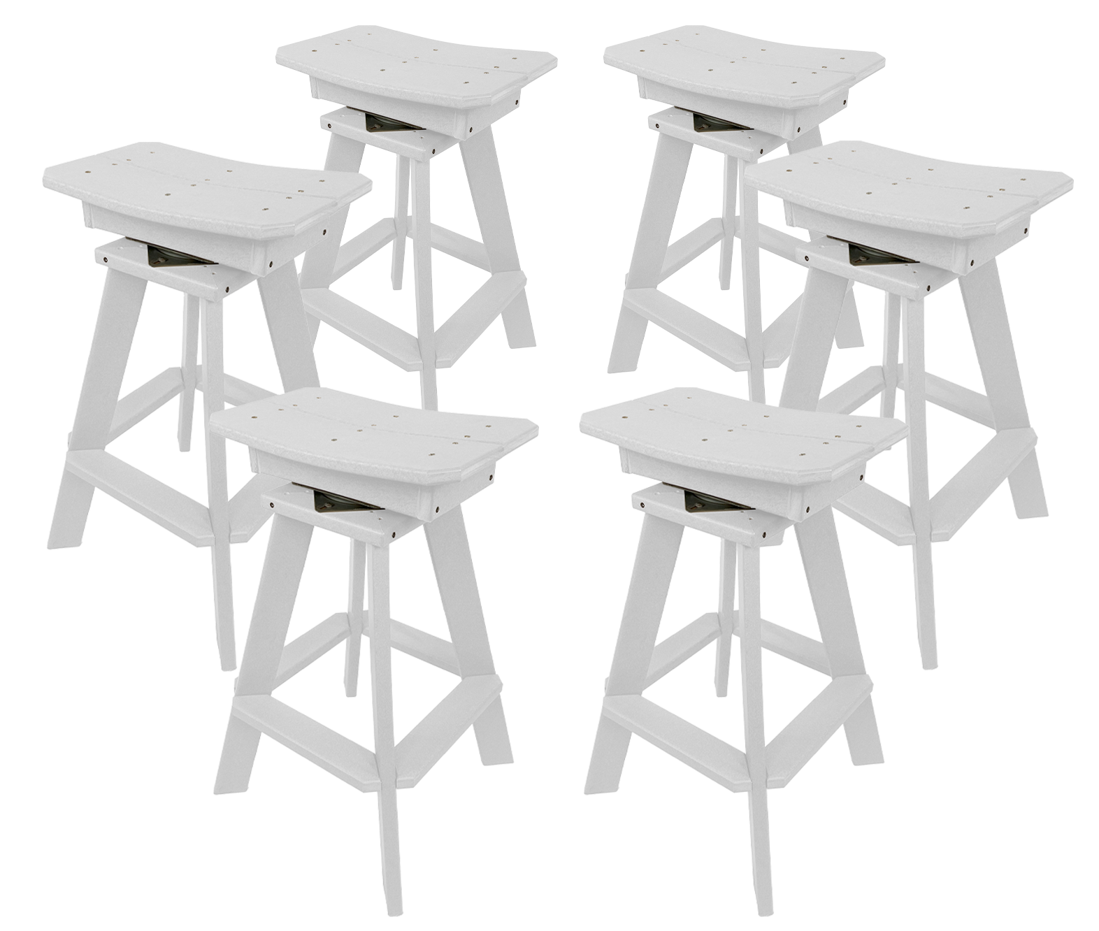 Set of 6 - Swivel Saddle Bar Stools