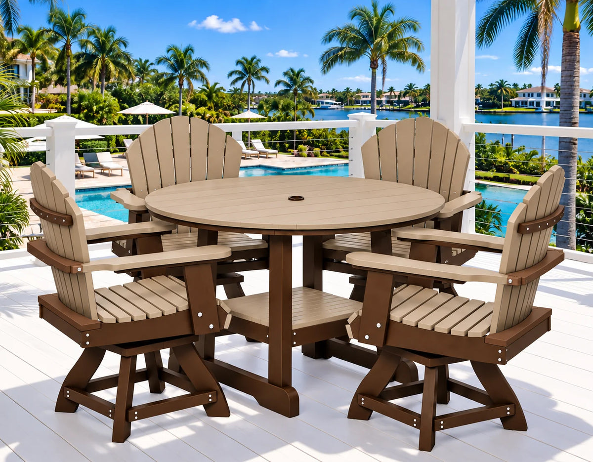 5-Piece Nantucket Swivel Dining Table Set