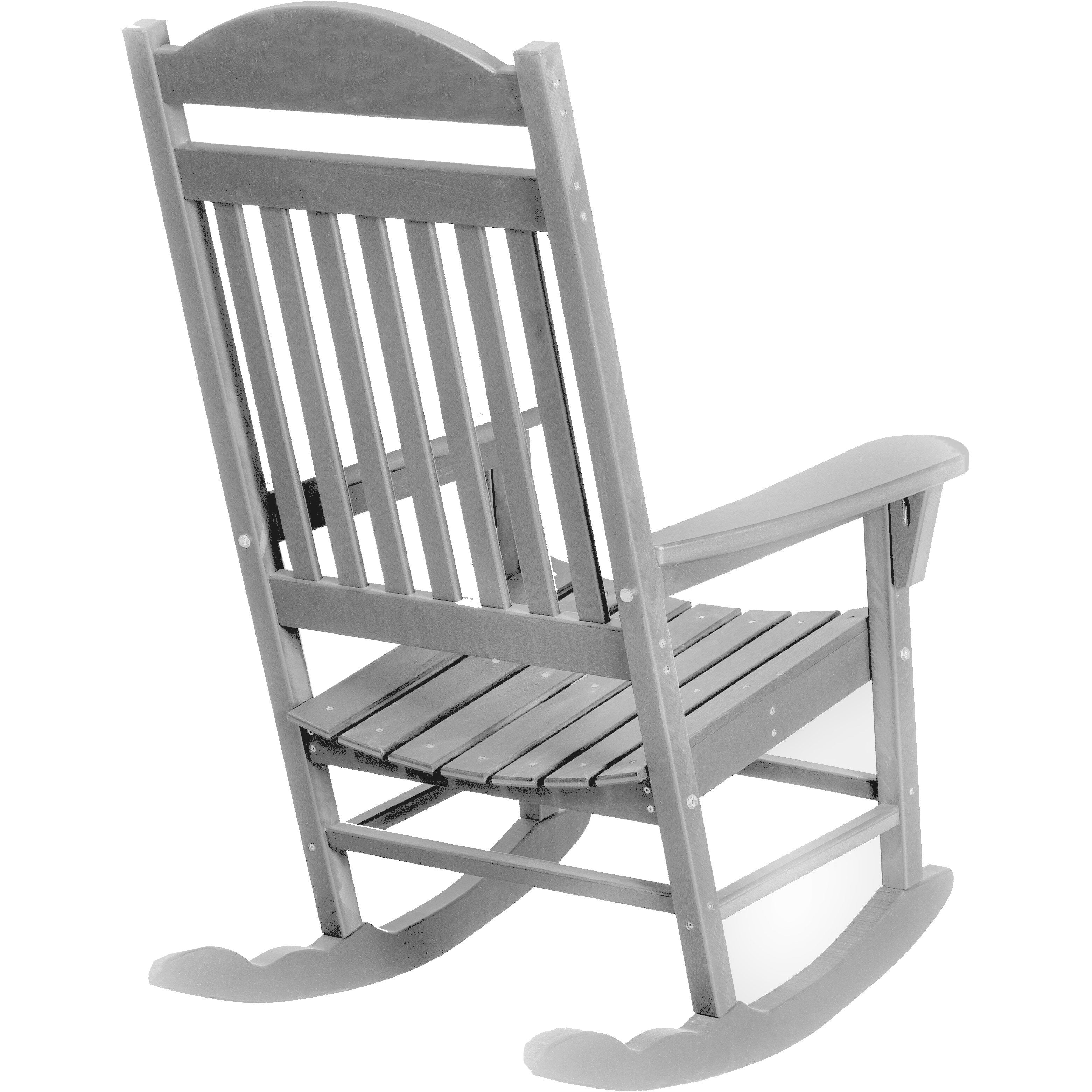 Set of 2 Mission Porch Rockers with Fan Side Table