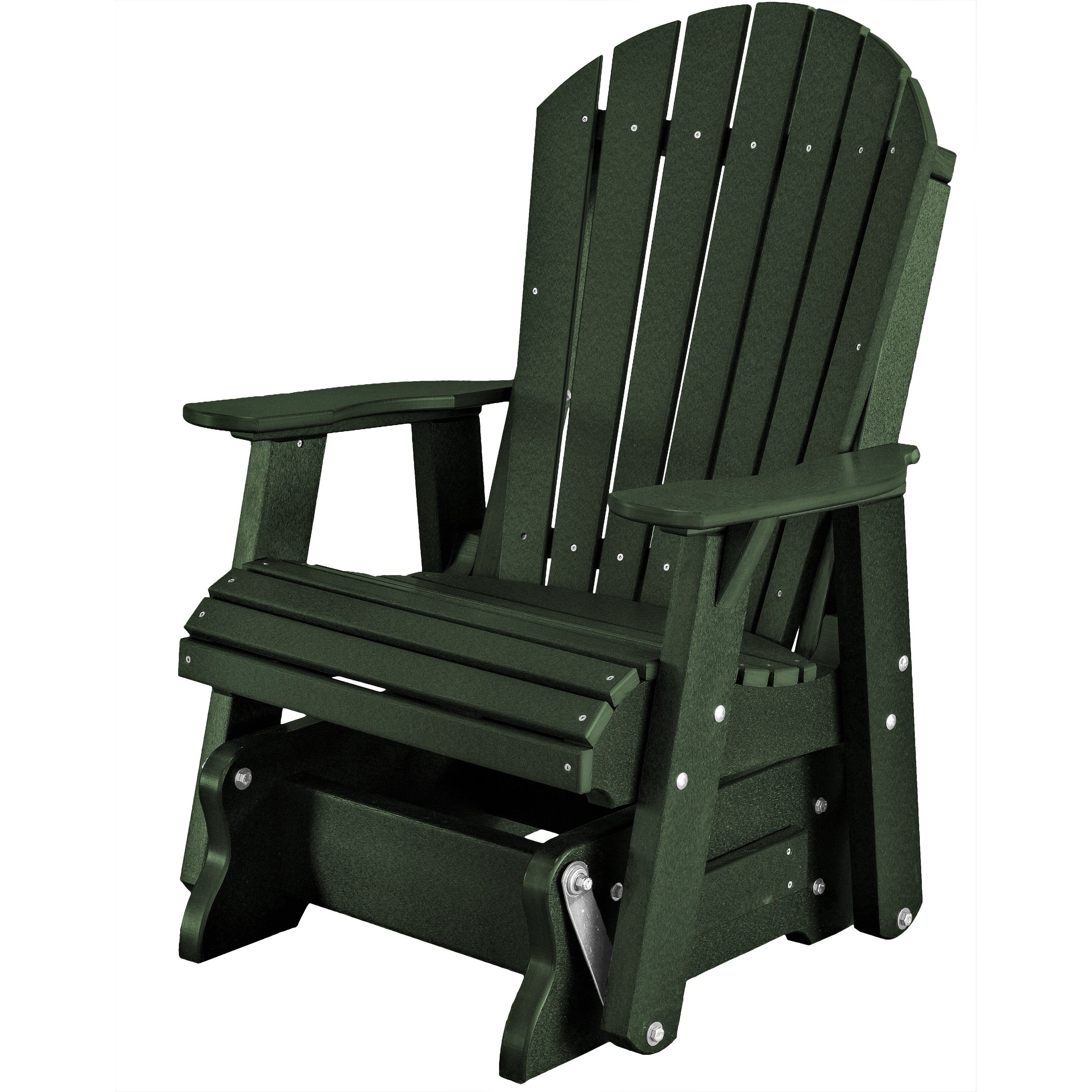 Set of 2 Adirondack Single Gliders With Two Tier End Table