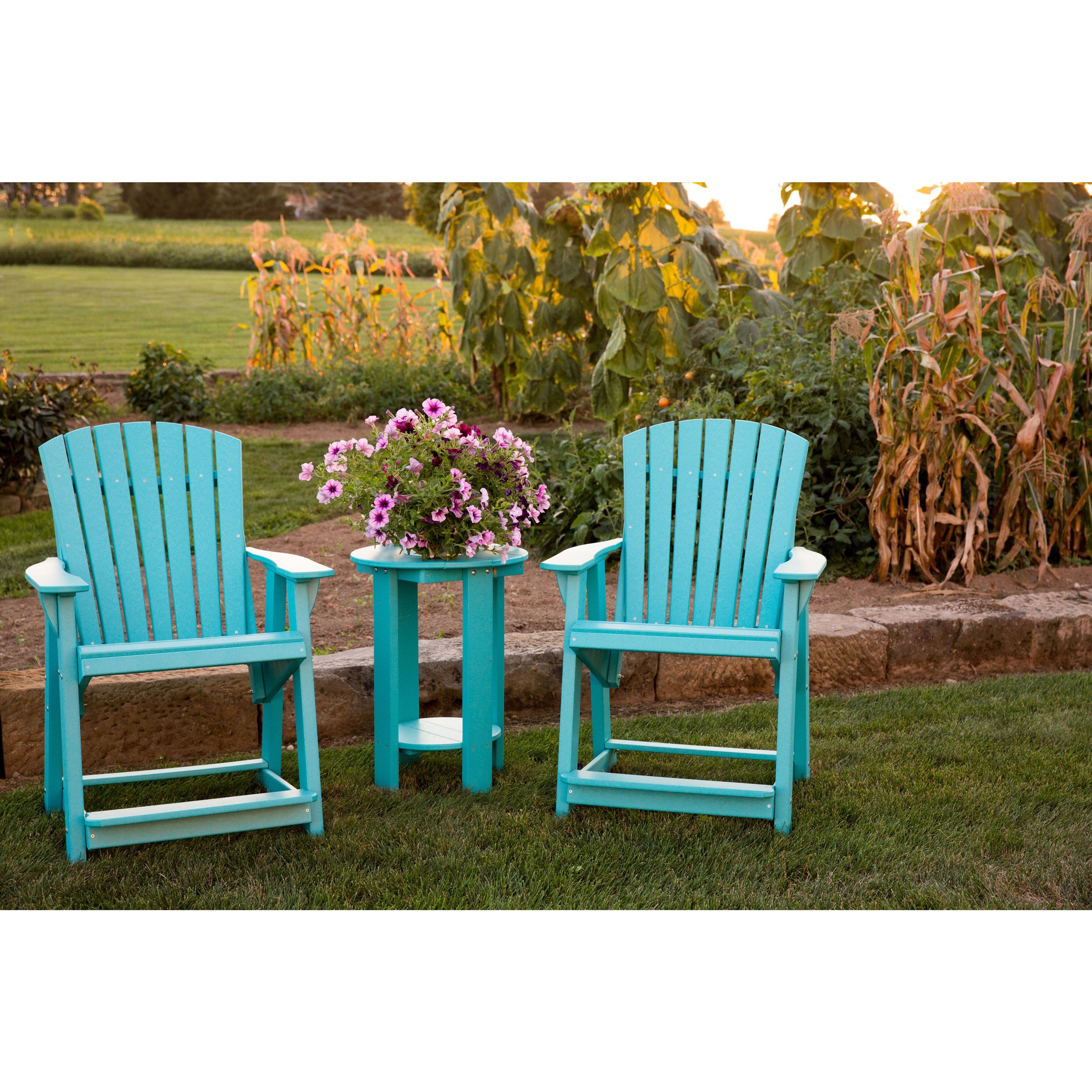 duraweather polywood patio furniture counter bar height adirondack chair