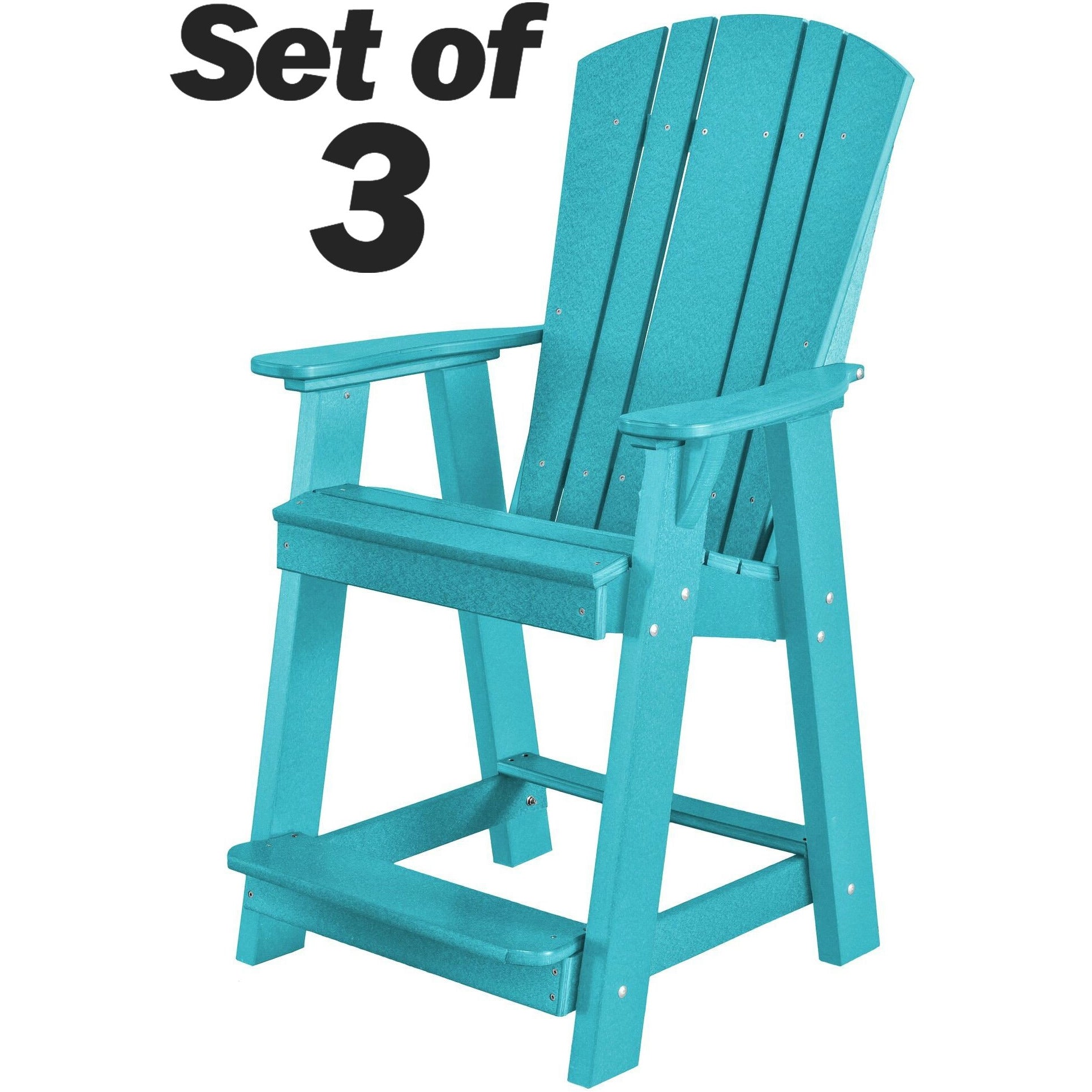 Set of 3 - Plantation Adirondack Chairs Counter Height