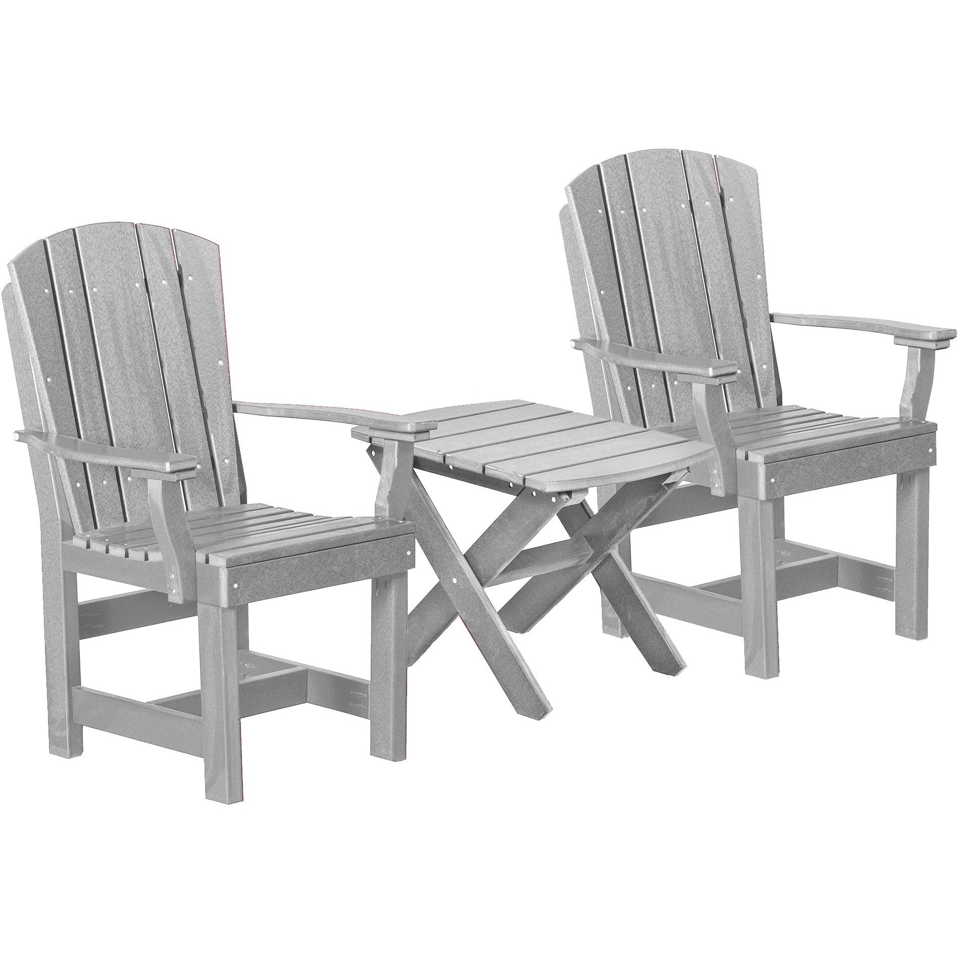 light grey duraweather three piece upright plantation bistro set all weather polywood