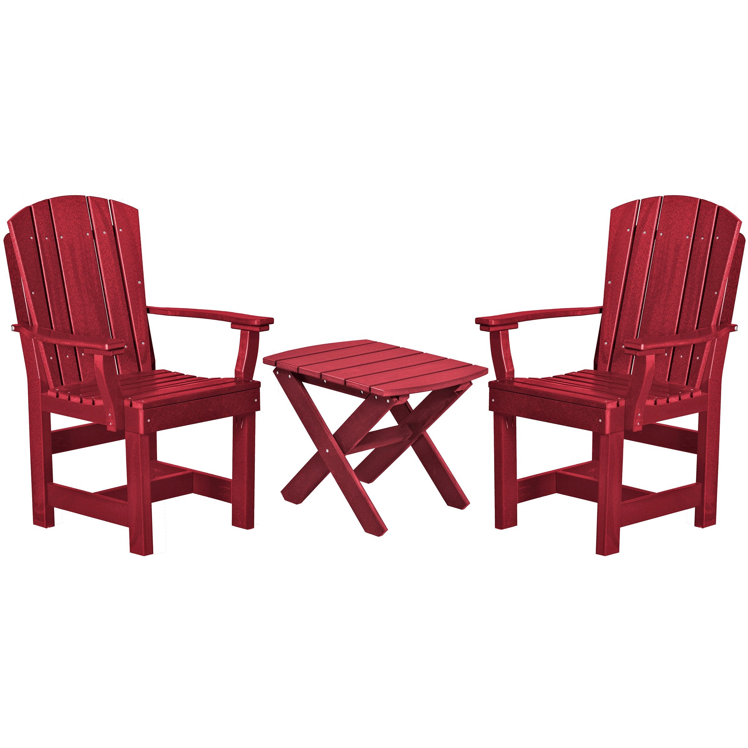 red duraweather three piece upright plantation bistro set all weather poly wood
