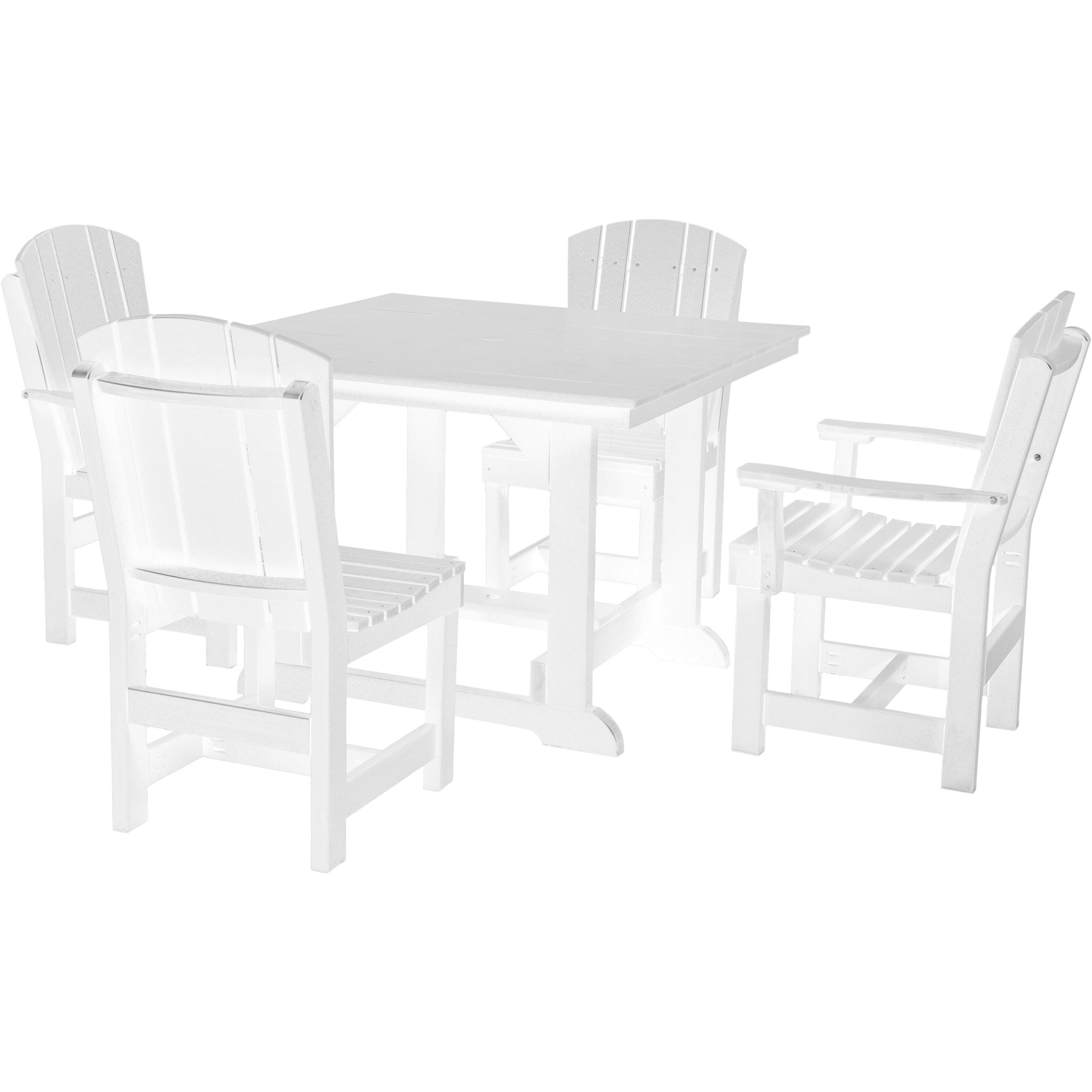 duraweather poly furniture white dining set table and chairs poly resin lumber outdoor patio furniture