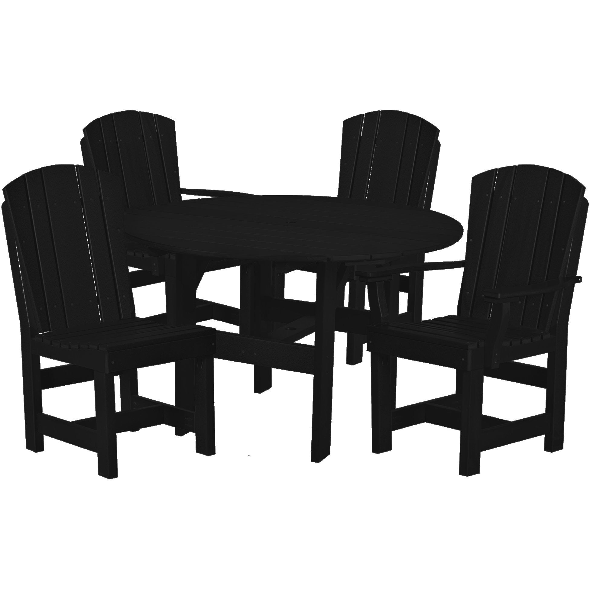 DURAWEATHER POLY® 5-Piece Plantation Dining Table Set with Two Arm Chairs and Two Side Chairs