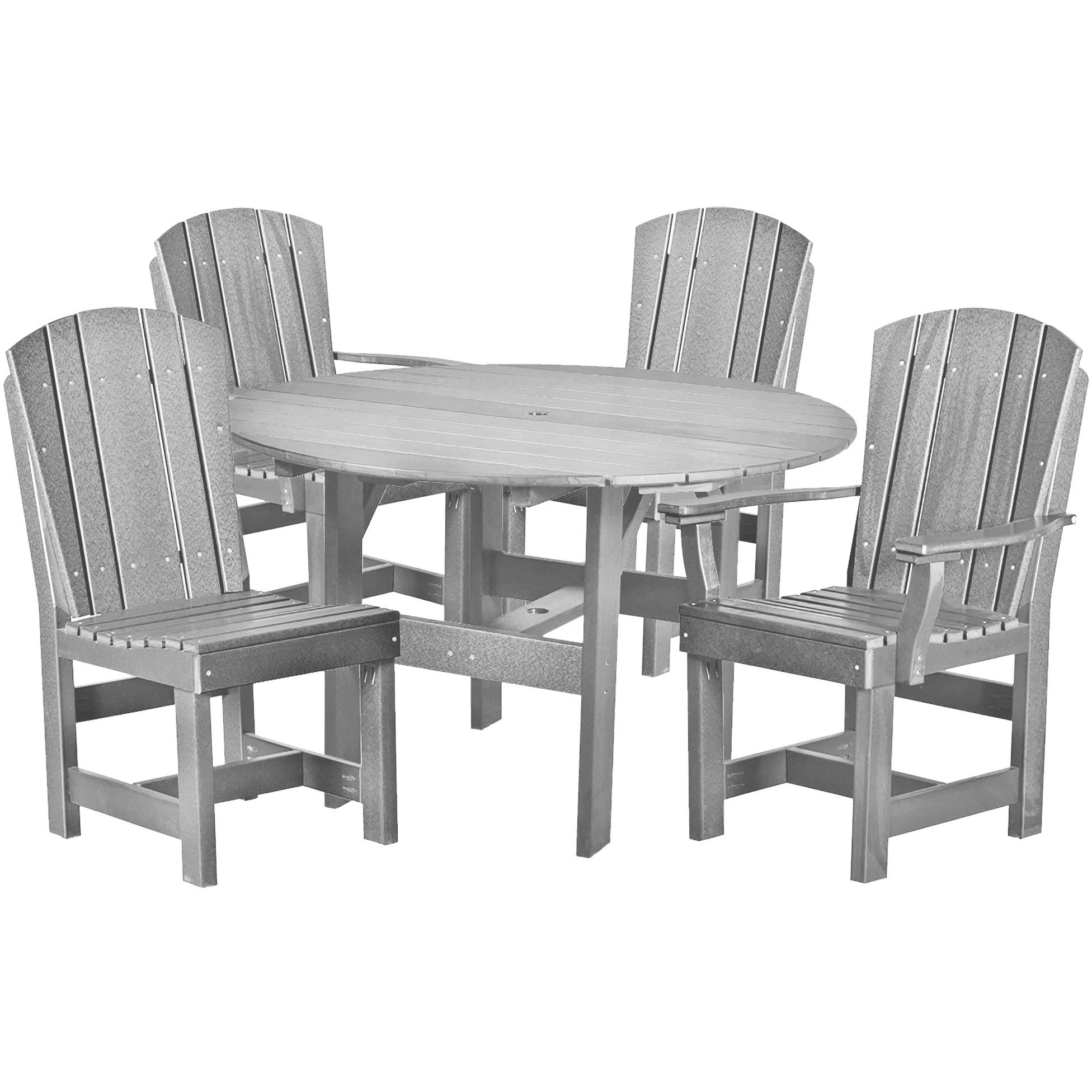 DURAWEATHER POLY® 5-Piece Plantation Dining Table Set with Two Arm Chairs and Two Side Chairs