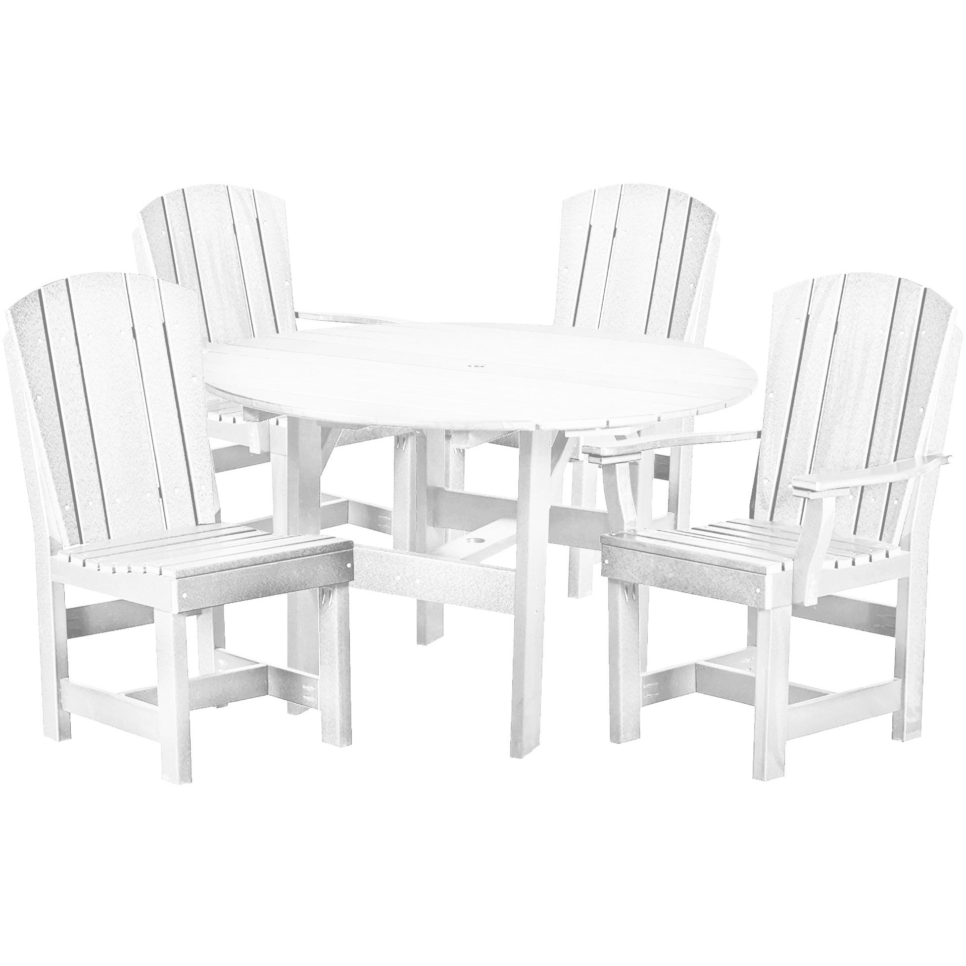 DURAWEATHER POLY® 5-Piece Plantation Dining Table Set with Two Arm Chairs and Two Side Chairs