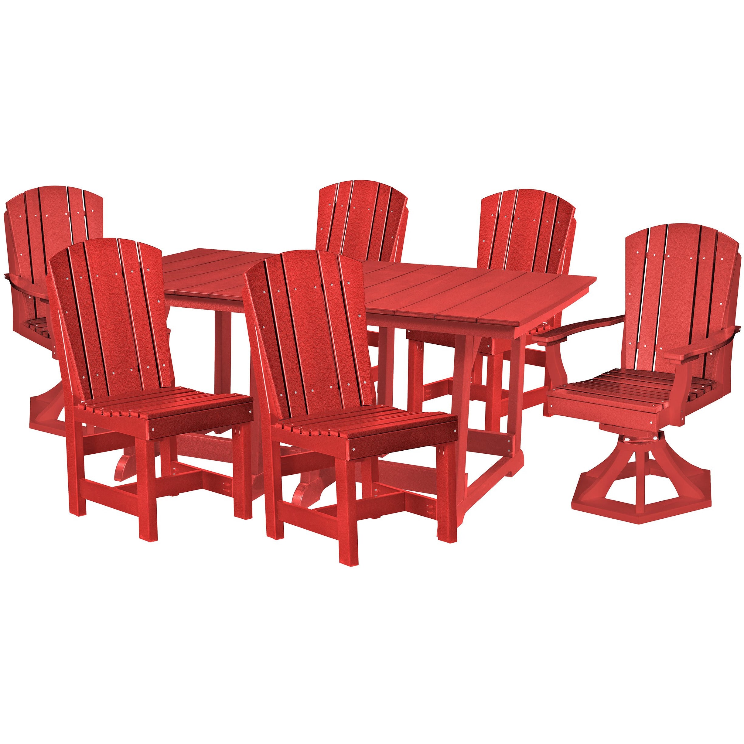7-Piece Plantation Dining Table Set With Two Swivels