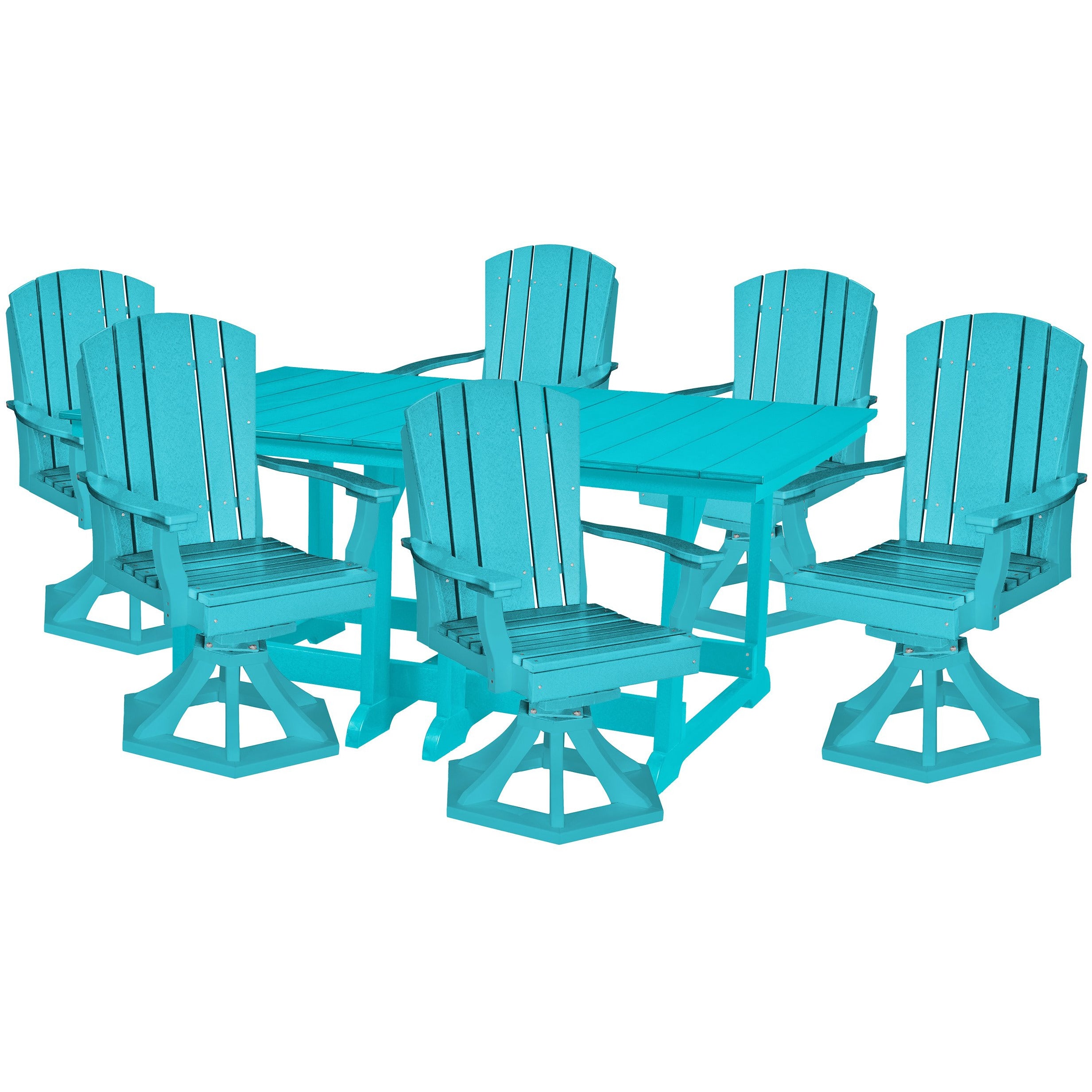 7-Piece Plantation Dining Table Set With All Swivels