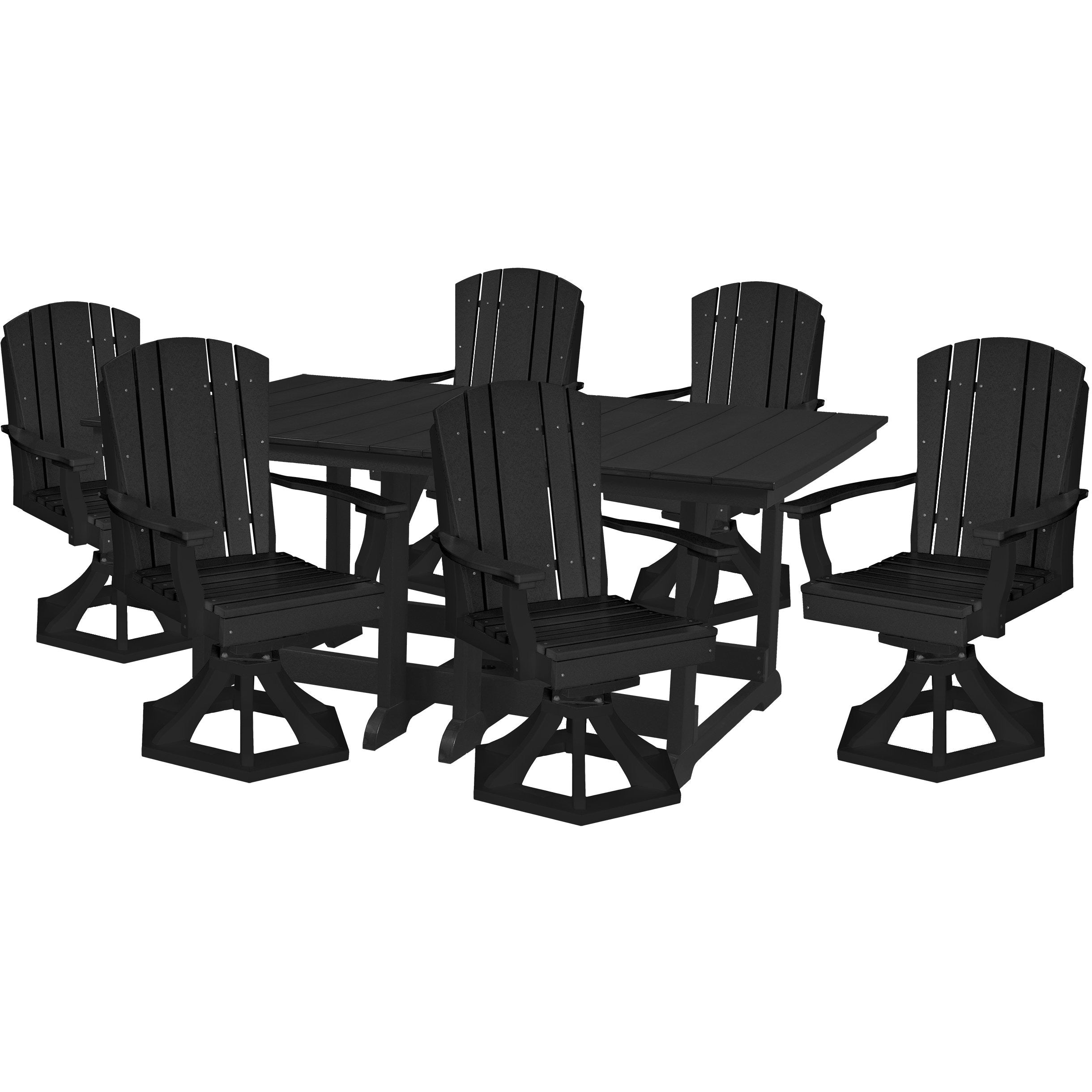 7-Piece Plantation Dining Table Set With All Swivels
