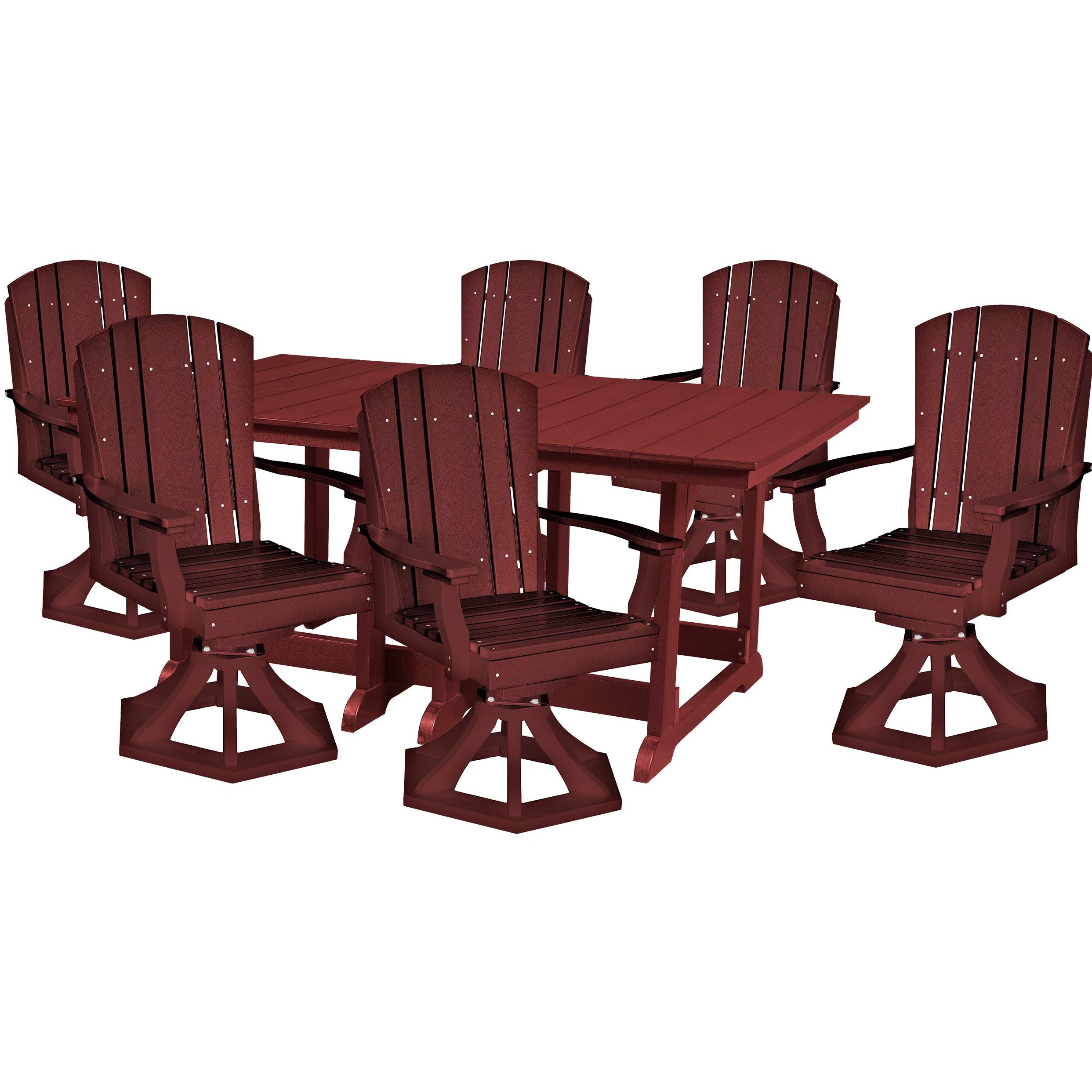 7-Piece Plantation Dining Table Set With All Swivels