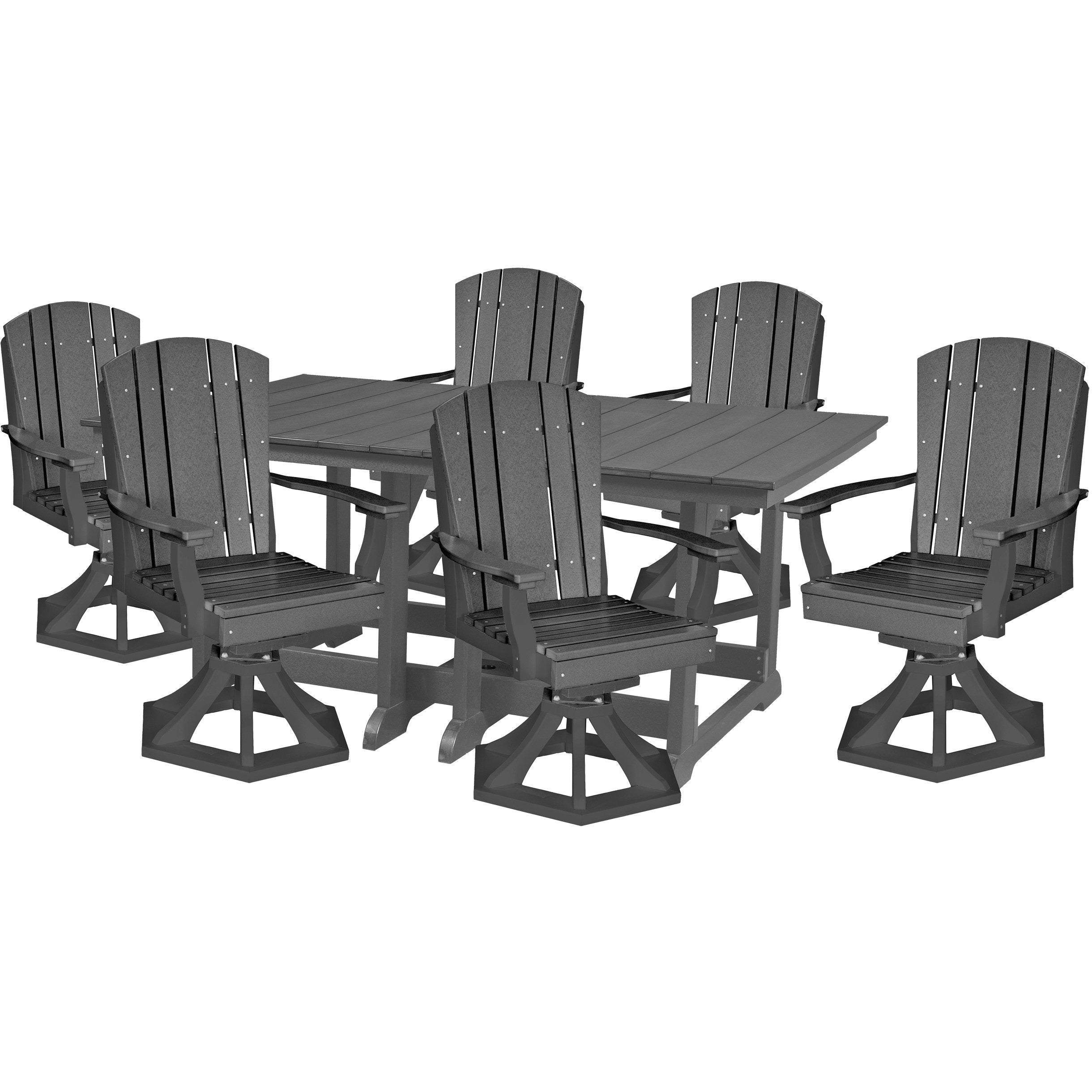 7-Piece Plantation Dining Table Set With All Swivels